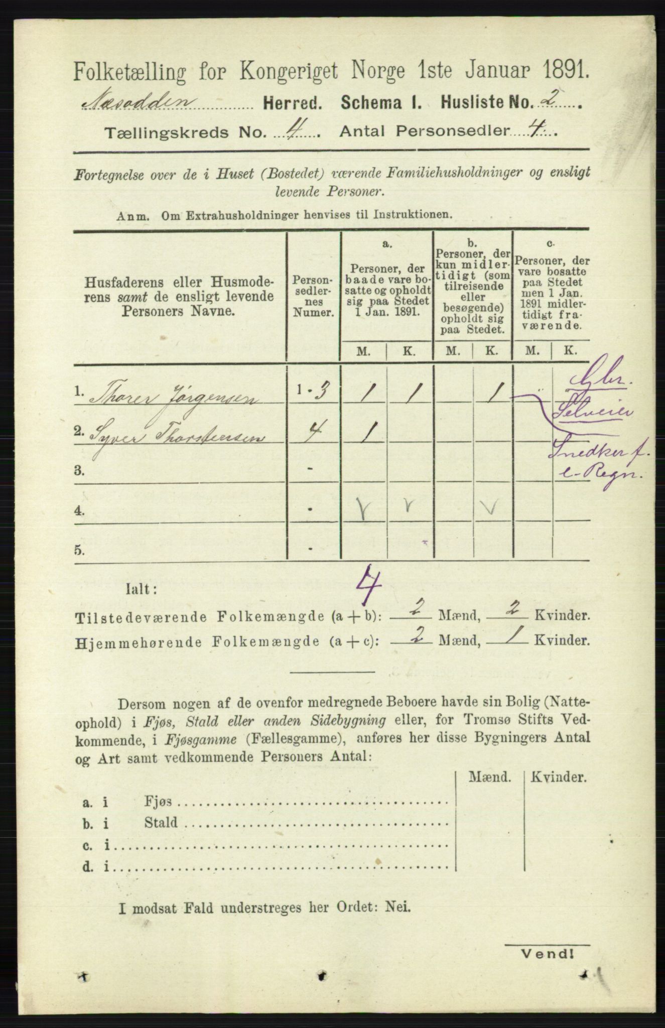 RA, 1891 census for 0216 Nesodden, 1891, p. 1648