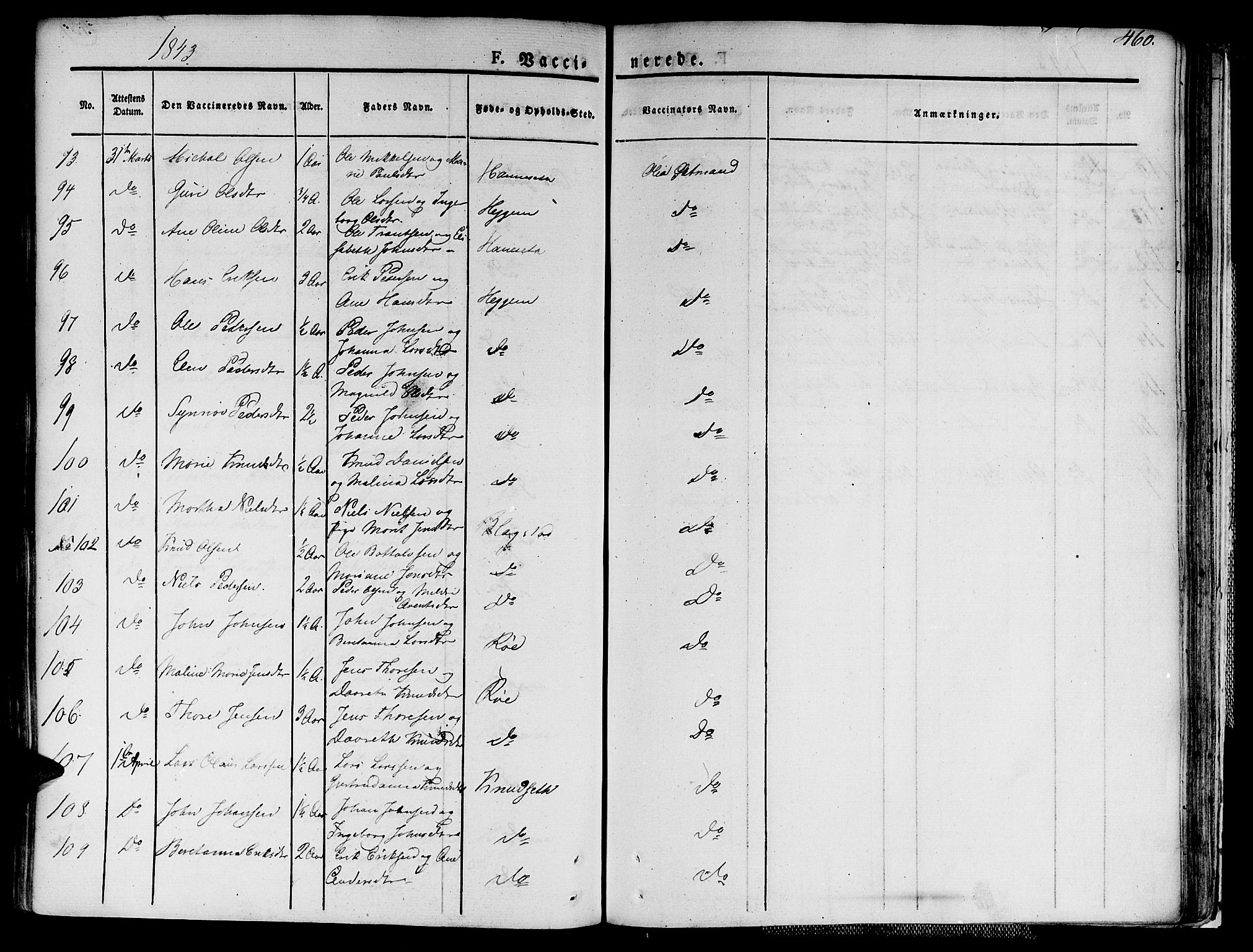 Ministerialprotokoller, klokkerbøker og fødselsregistre - Møre og Romsdal, AV/SAT-A-1454/586/L0983: Parish register (official) no. 586A09, 1829-1843, p. 460