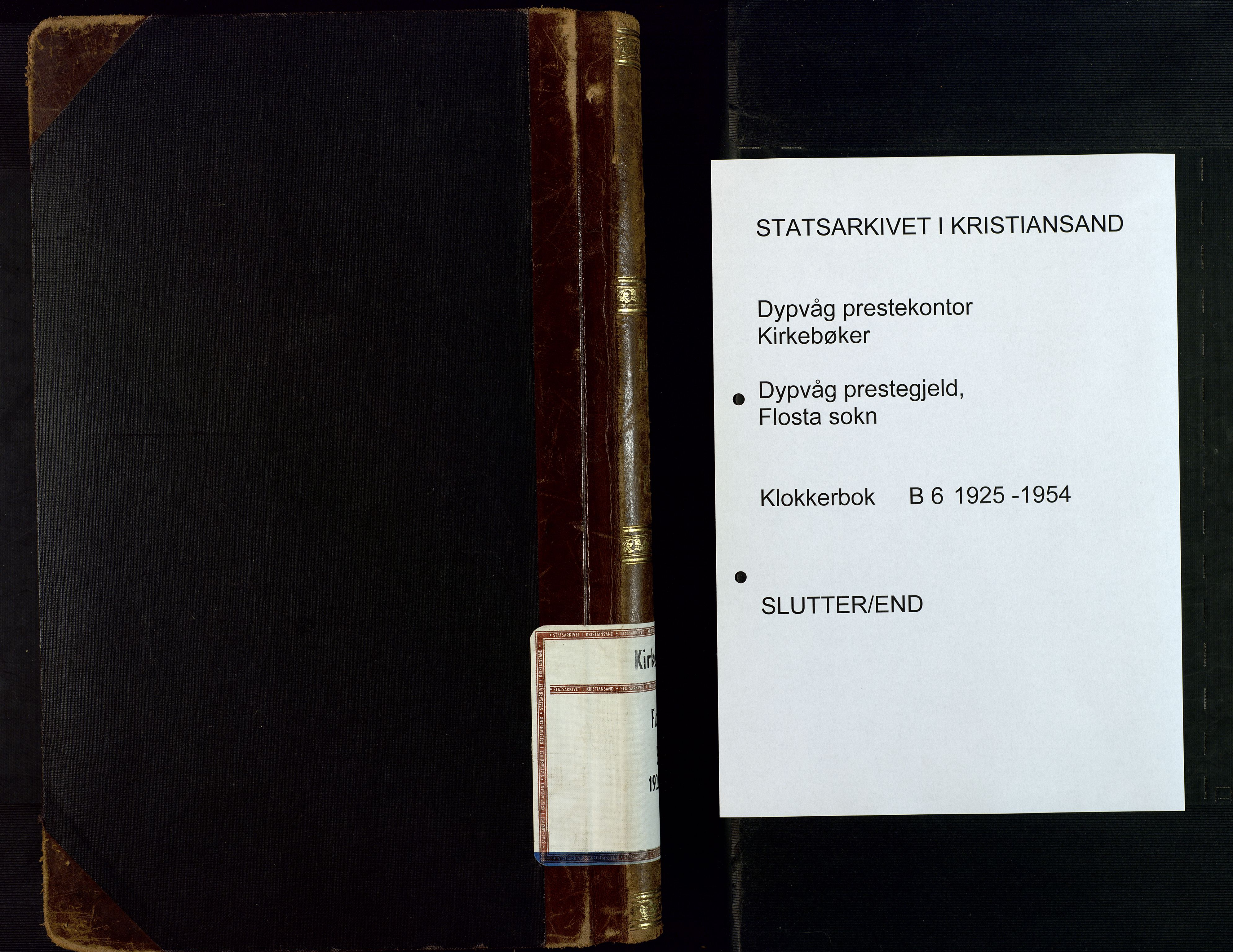 Dypvåg sokneprestkontor, AV/SAK-1111-0007/F/Fb/Fbb/L0006: Parish register (copy) no. B 6, 1925-1954