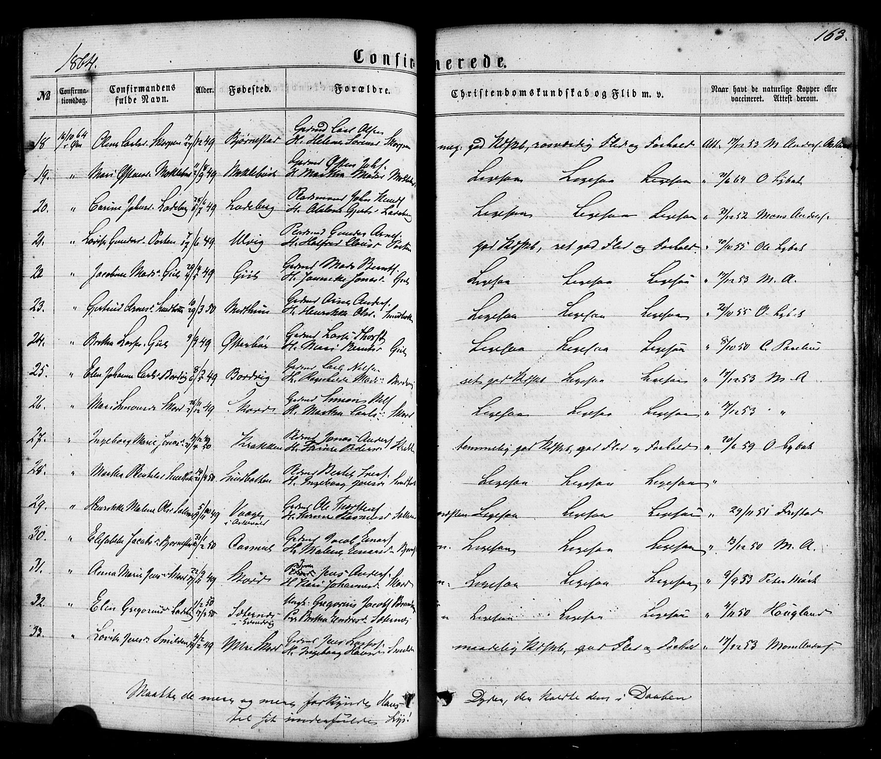 Hyllestad sokneprestembete, AV/SAB-A-80401: Parish register (official) no. A 1, 1861-1886, p. 163