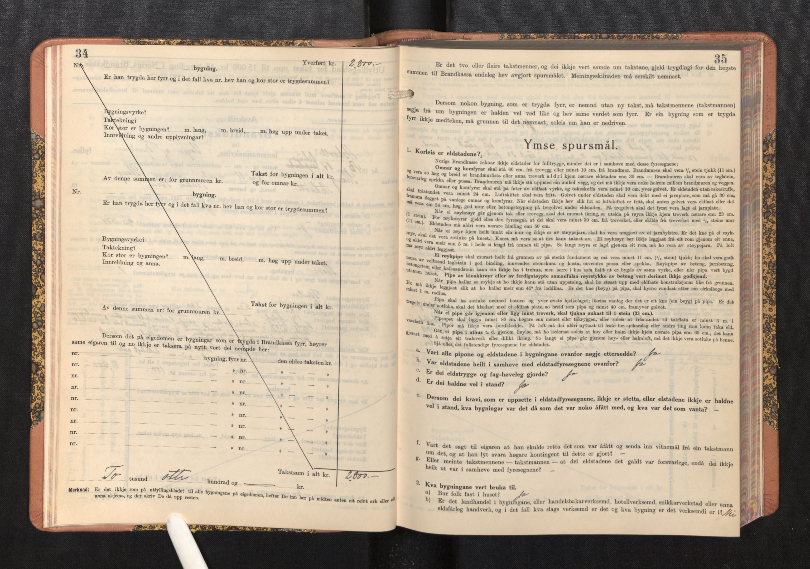 Lensmannen i Askvoll, AV/SAB-A-26301/0012/L0005: Branntakstprotokoll, skjematakst, 1940-1949, p. 34-35