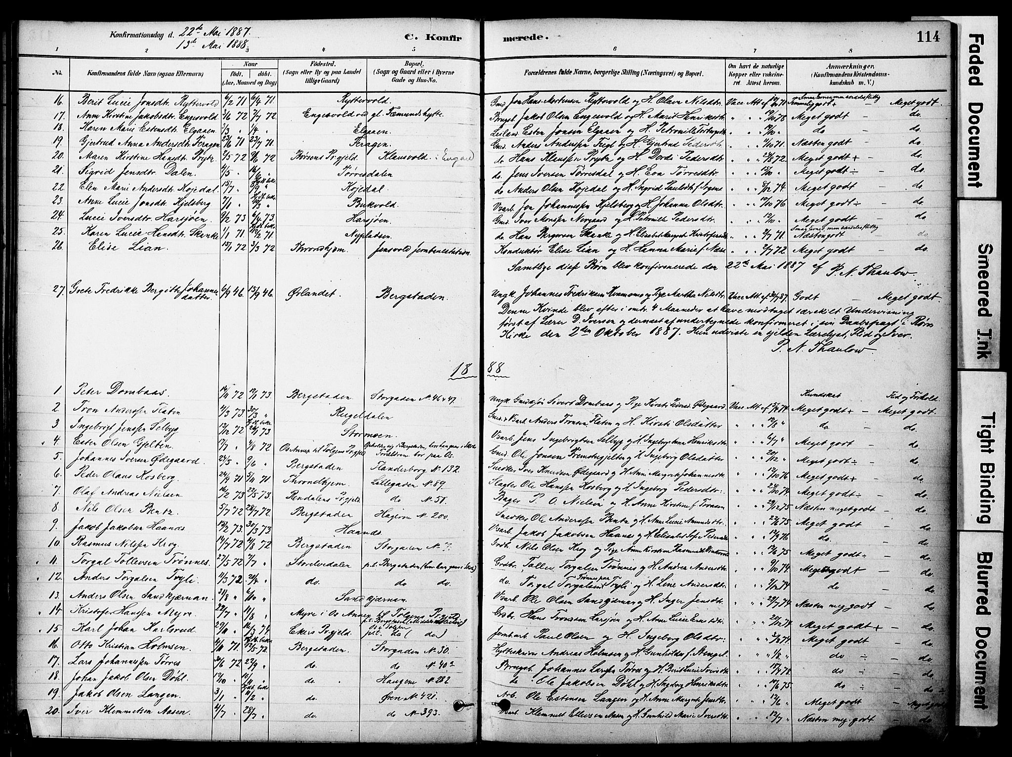 Ministerialprotokoller, klokkerbøker og fødselsregistre - Sør-Trøndelag, SAT/A-1456/681/L0933: Parish register (official) no. 681A11, 1879-1890, p. 114
