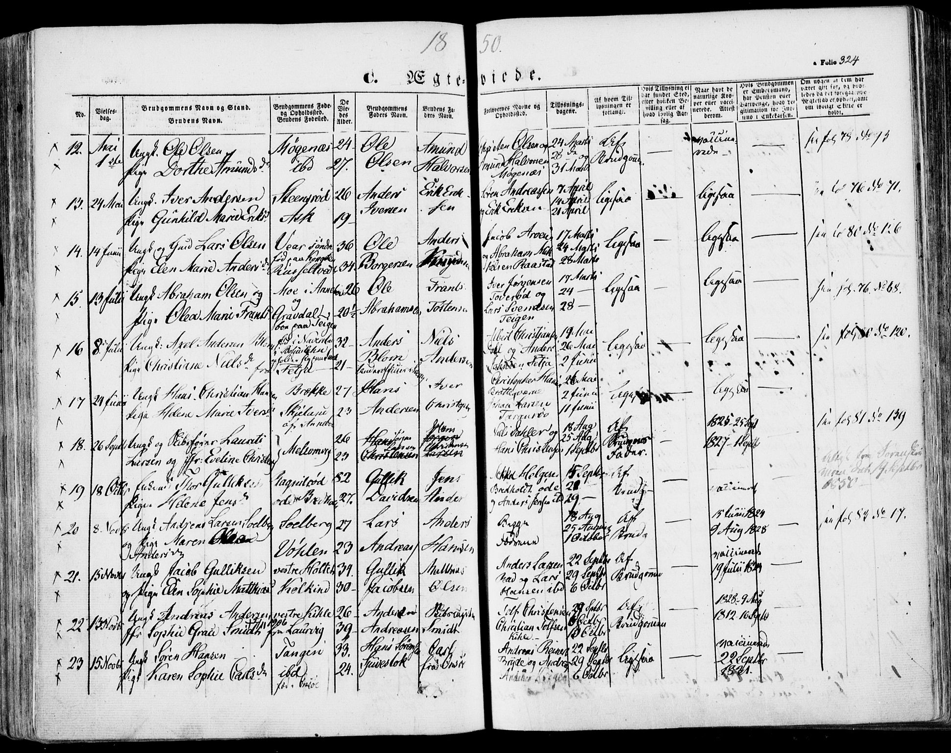 Stokke kirkebøker, SAKO/A-320/F/Fa/L0007: Parish register (official) no. I 7, 1844-1857, p. 324