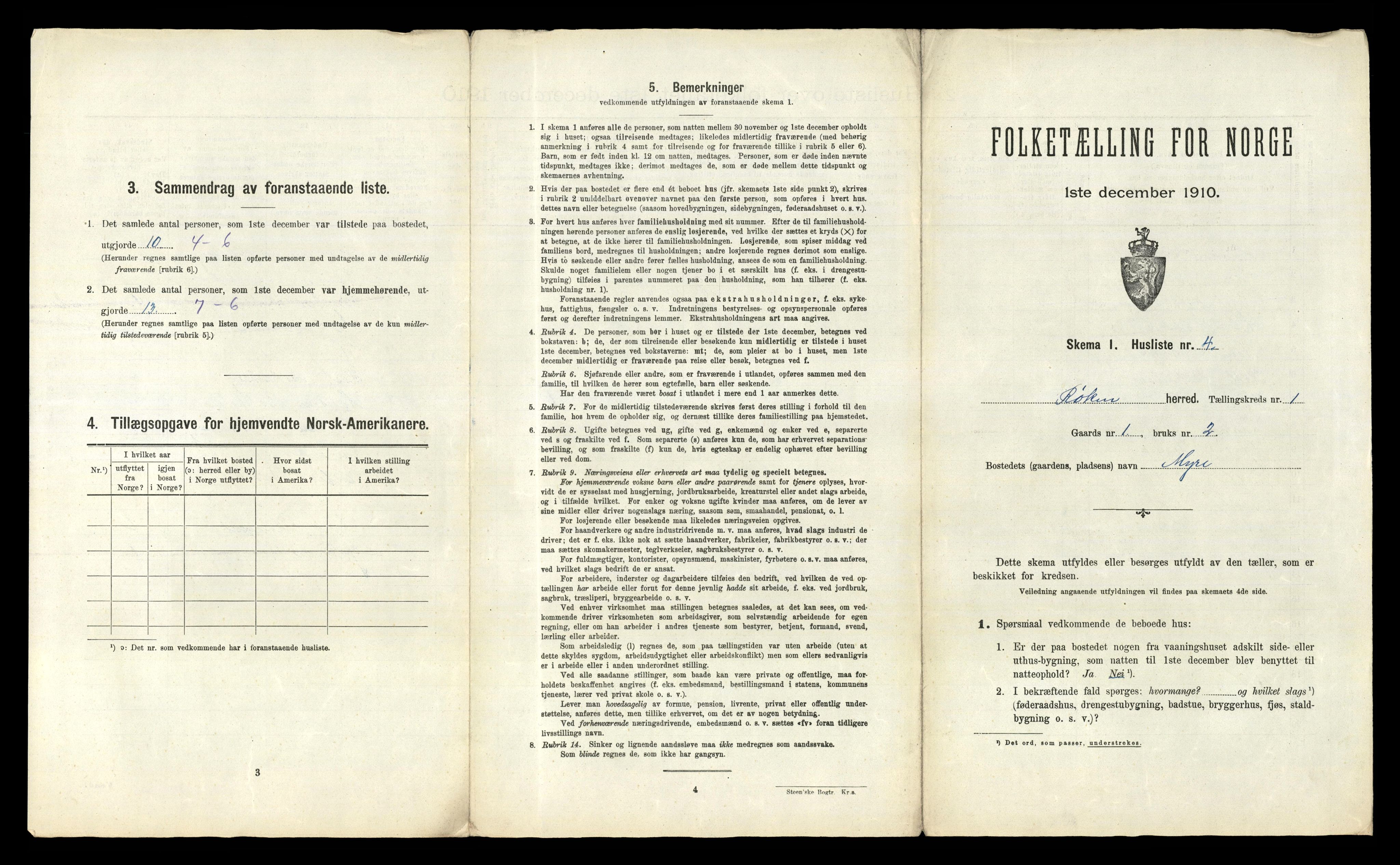 RA, 1910 census for Røyken, 1910, p. 37