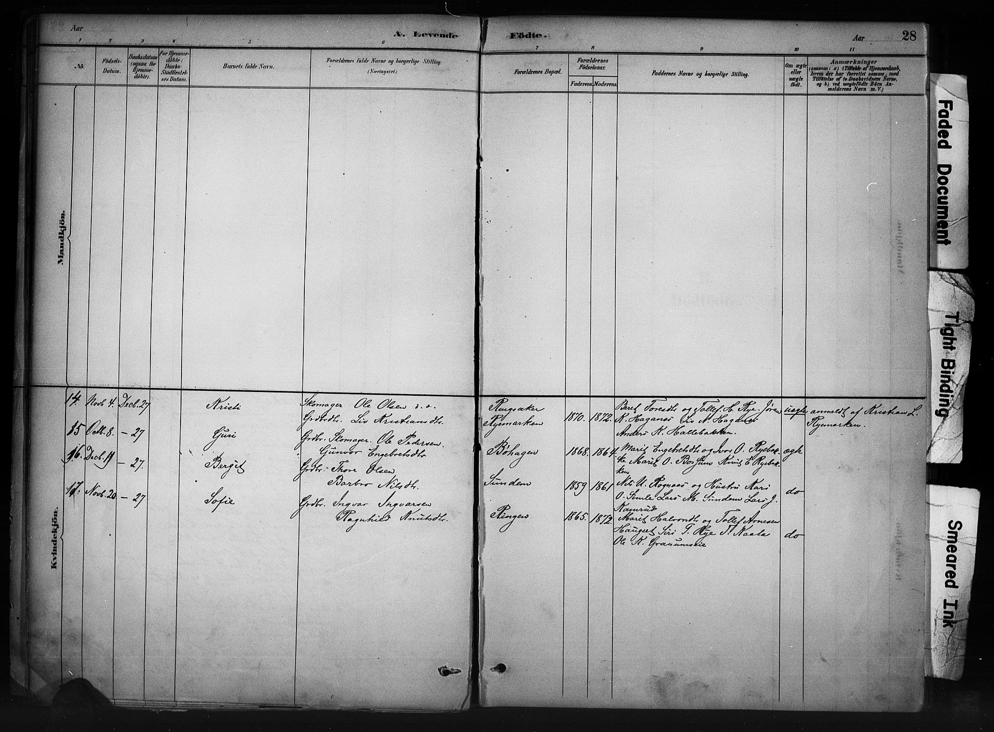 Nord-Aurdal prestekontor, AV/SAH-PREST-132/H/Ha/Haa/L0011: Parish register (official) no. 11, 1883-1896, p. 28