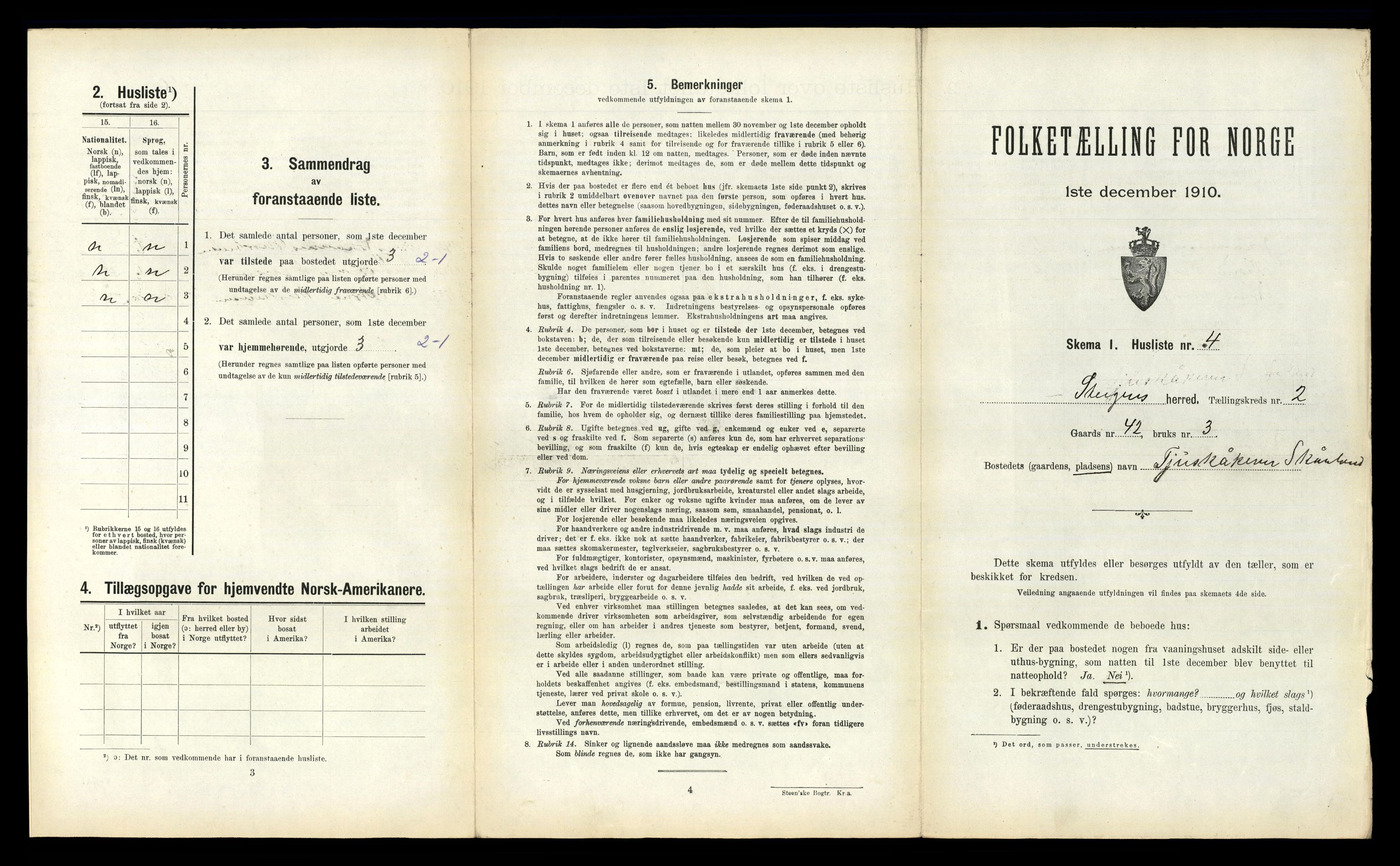 RA, 1910 census for Steigen, 1910, p. 119