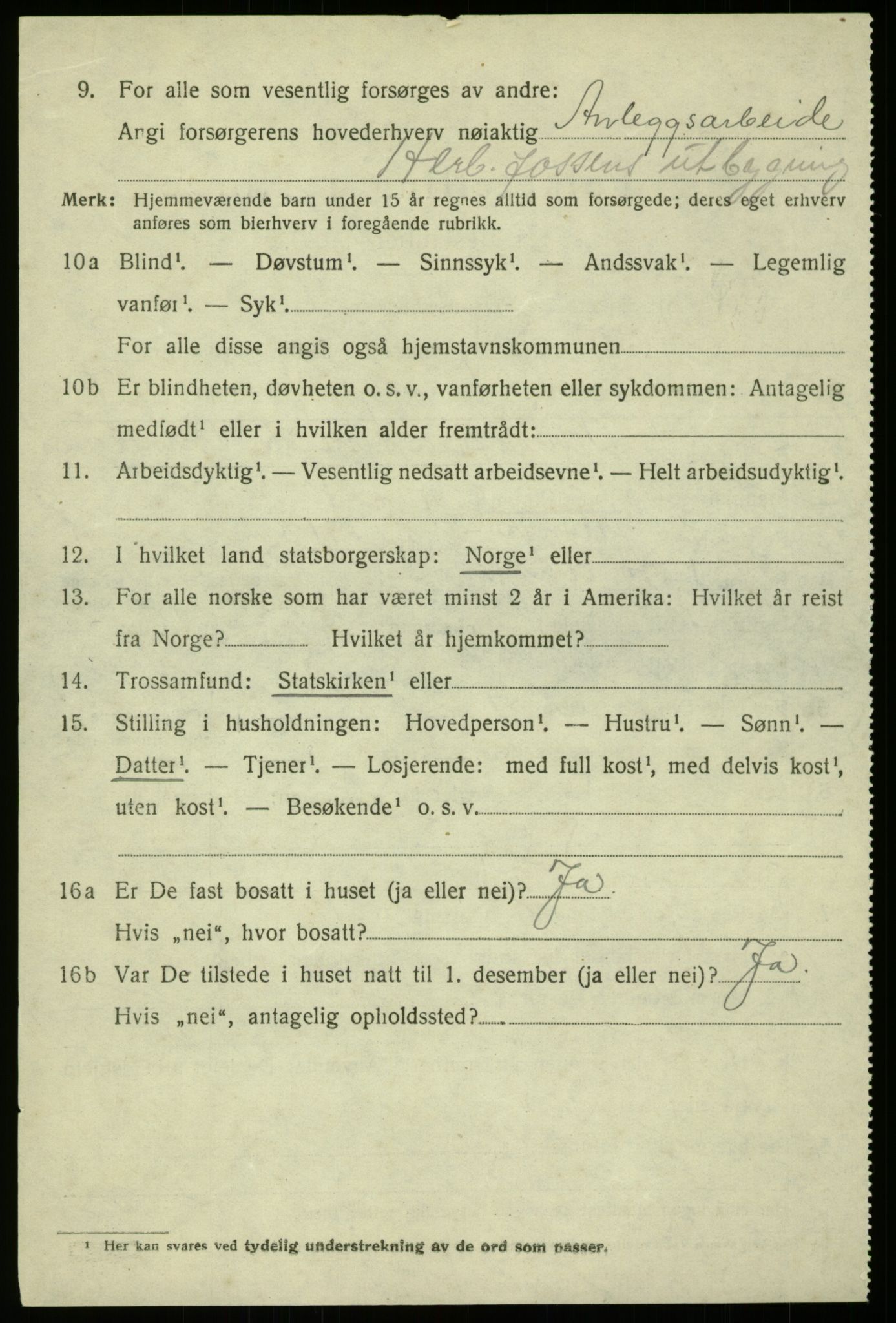 SAB, 1920 census for Hosanger, 1920, p. 4186