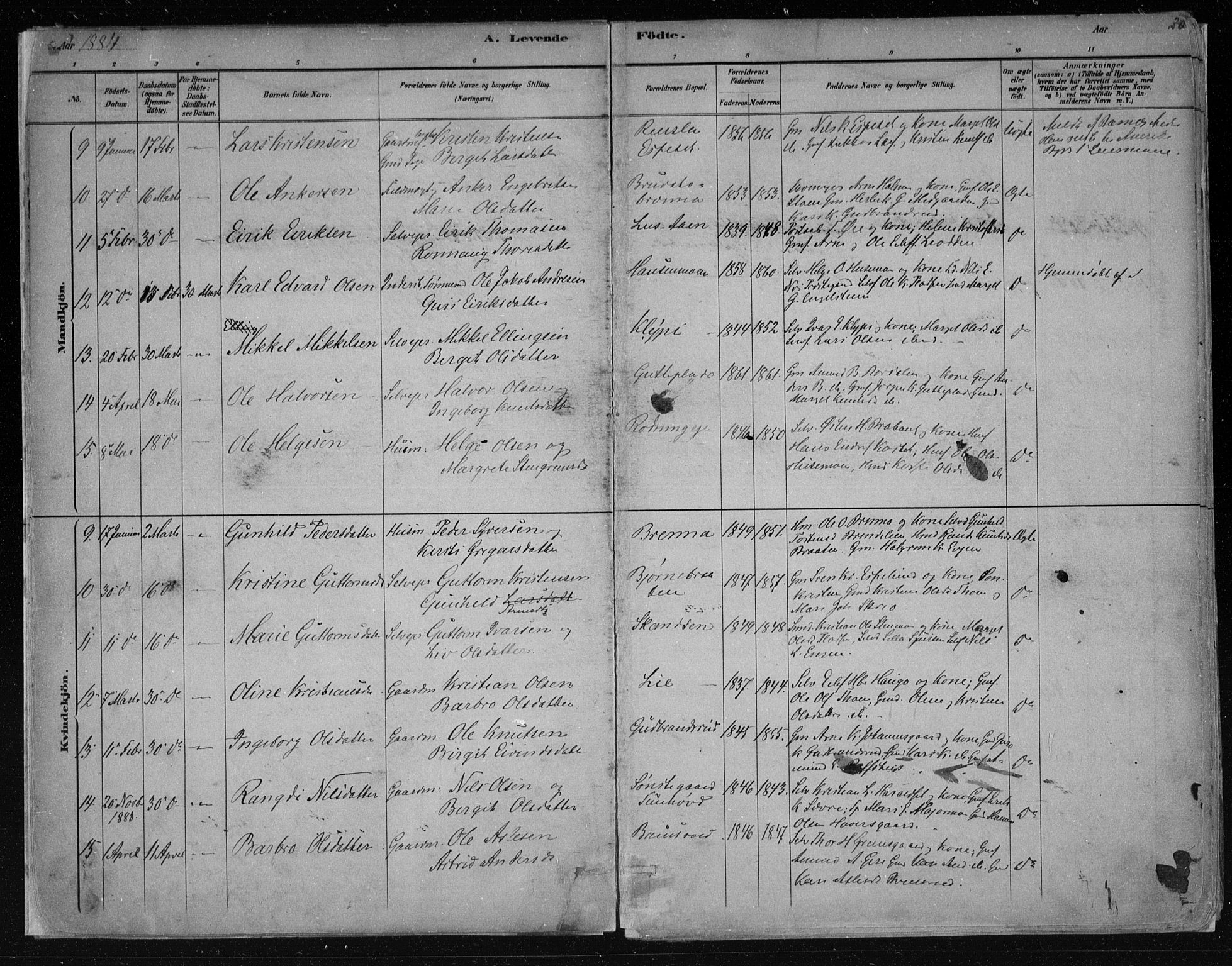 Nes kirkebøker, AV/SAKO-A-236/F/Fa/L0011: Parish register (official) no. 11, 1881-1912, p. 20