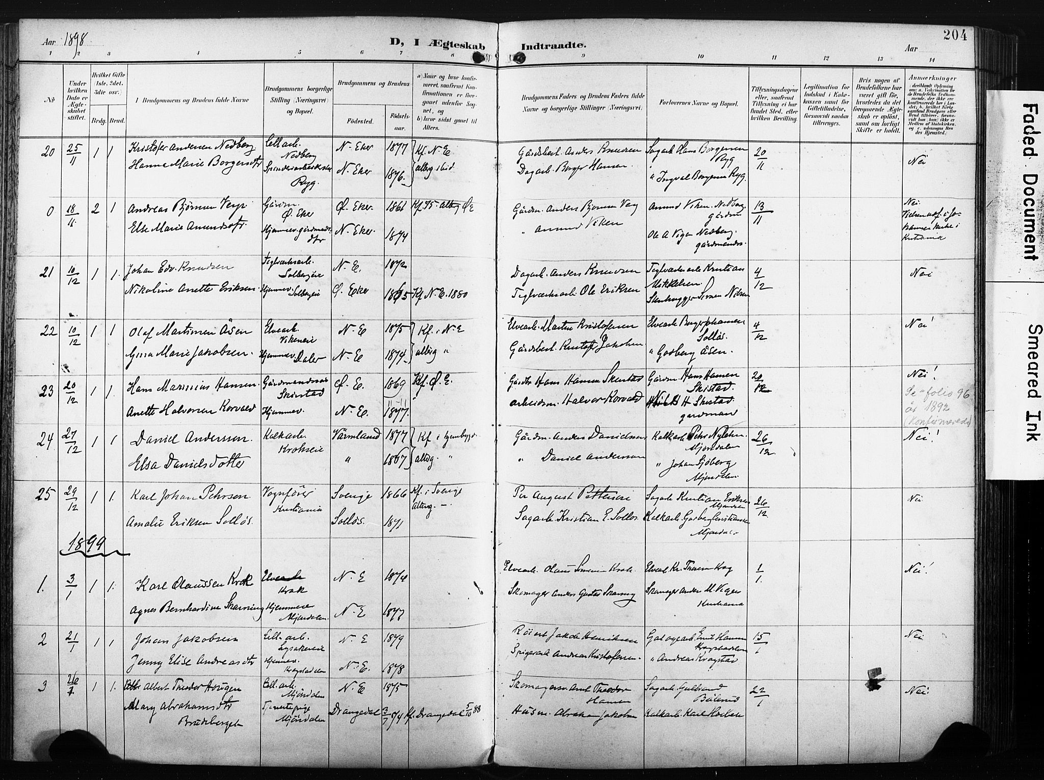 Nedre Eiker kirkebøker, SAKO/A-612/F/Fa/L0005: Parish register (official) no. 5, 1898-1905, p. 204