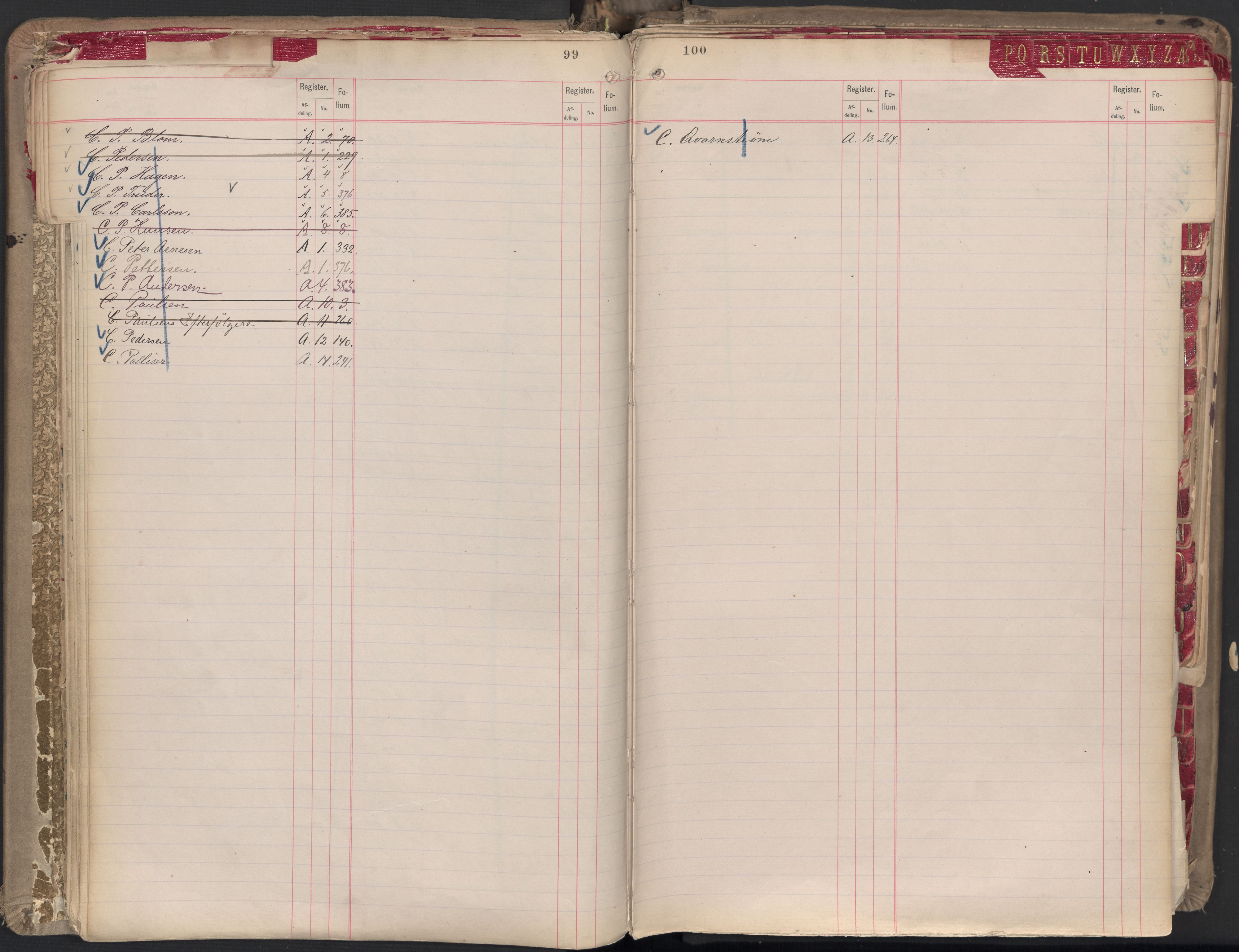 Oslo byfogd avd. II, AV/SAO-A-10942/G/Ga/Gaa/L0001: Firmaregister: A 1-15, B 1-4, C 1, 1890, p. 99-100