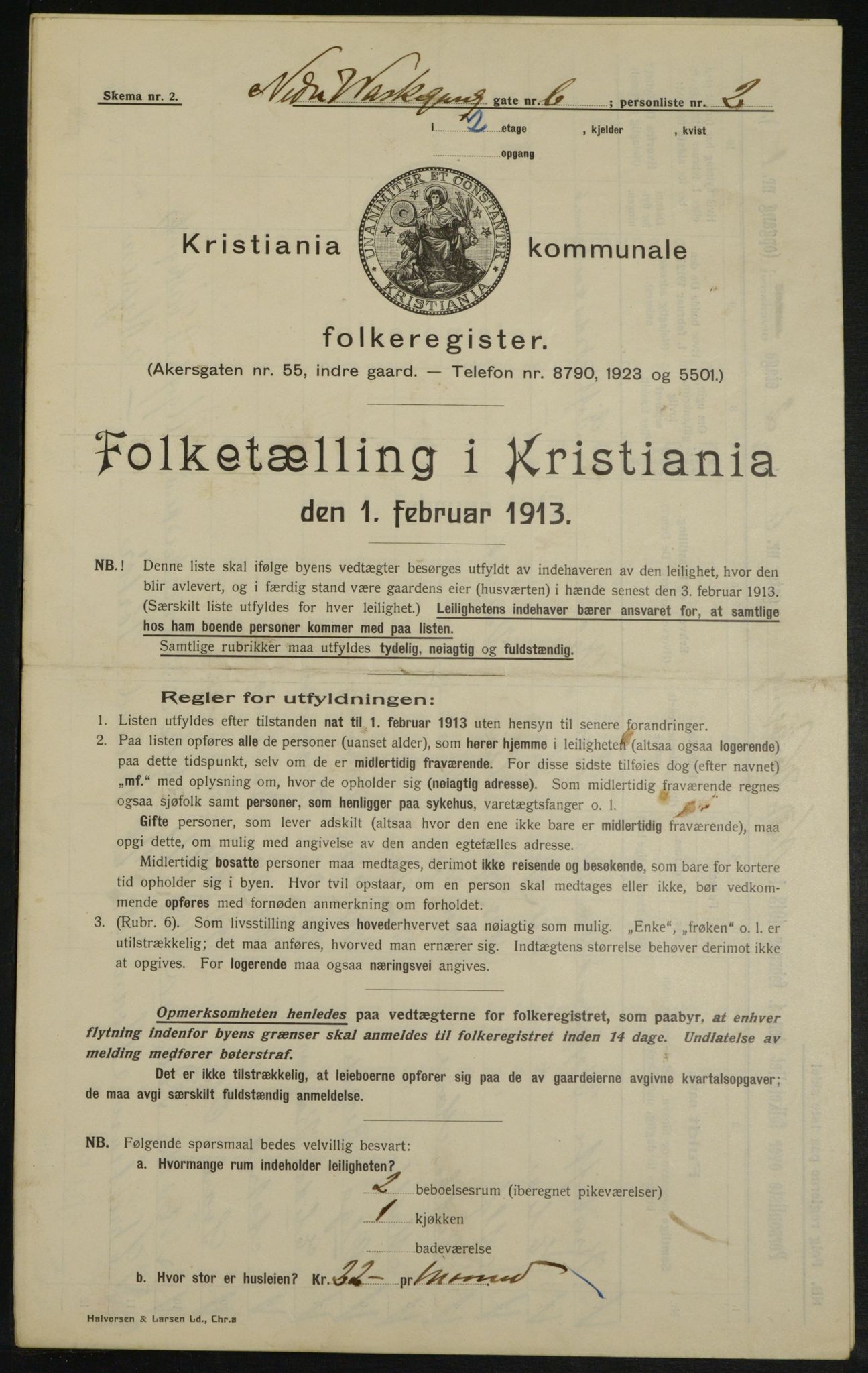 OBA, Municipal Census 1913 for Kristiania, 1913, p. 69506