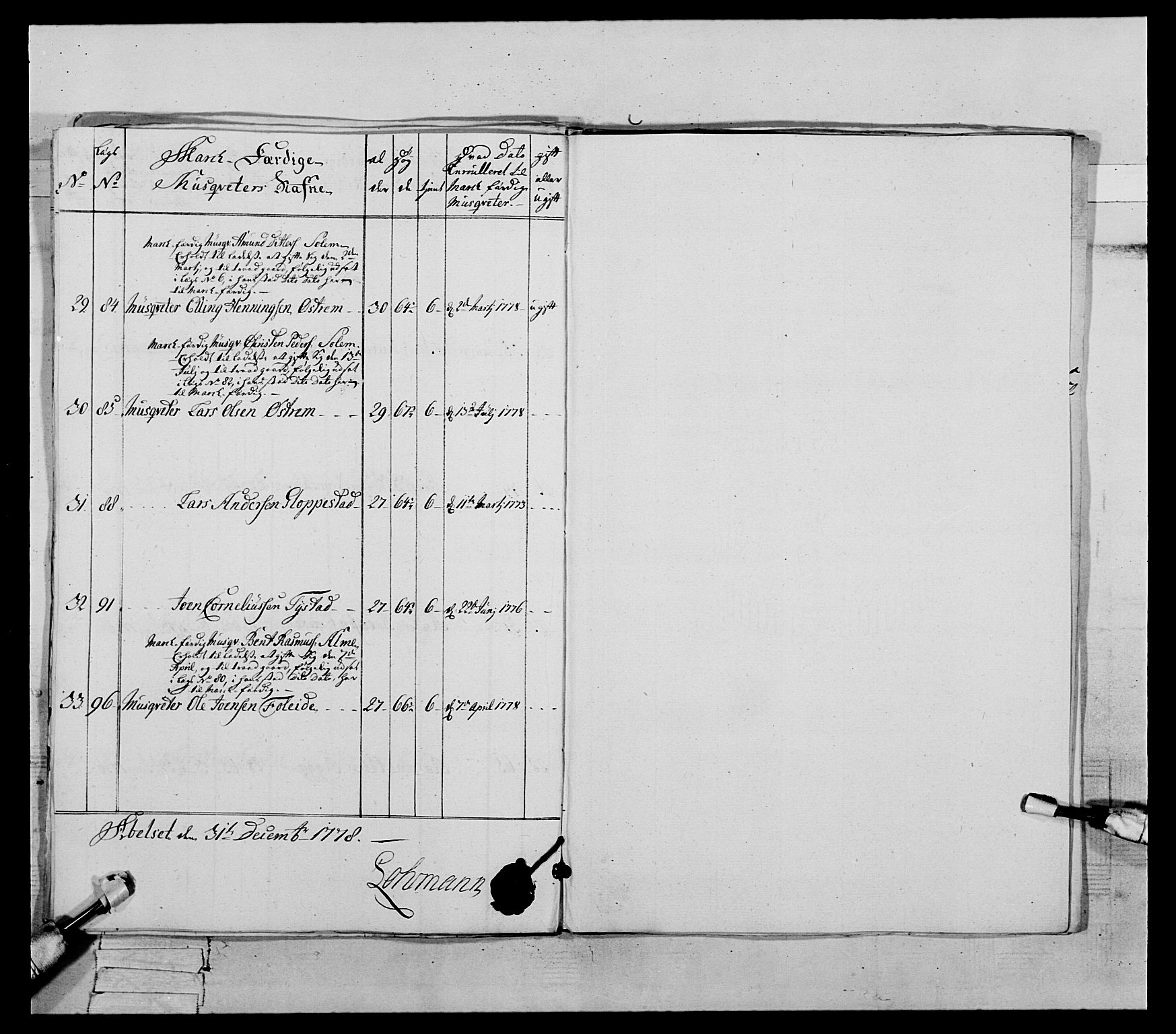 Generalitets- og kommissariatskollegiet, Det kongelige norske kommissariatskollegium, AV/RA-EA-5420/E/Eh/L0090: 1. Bergenhusiske nasjonale infanteriregiment, 1774-1780, p. 348