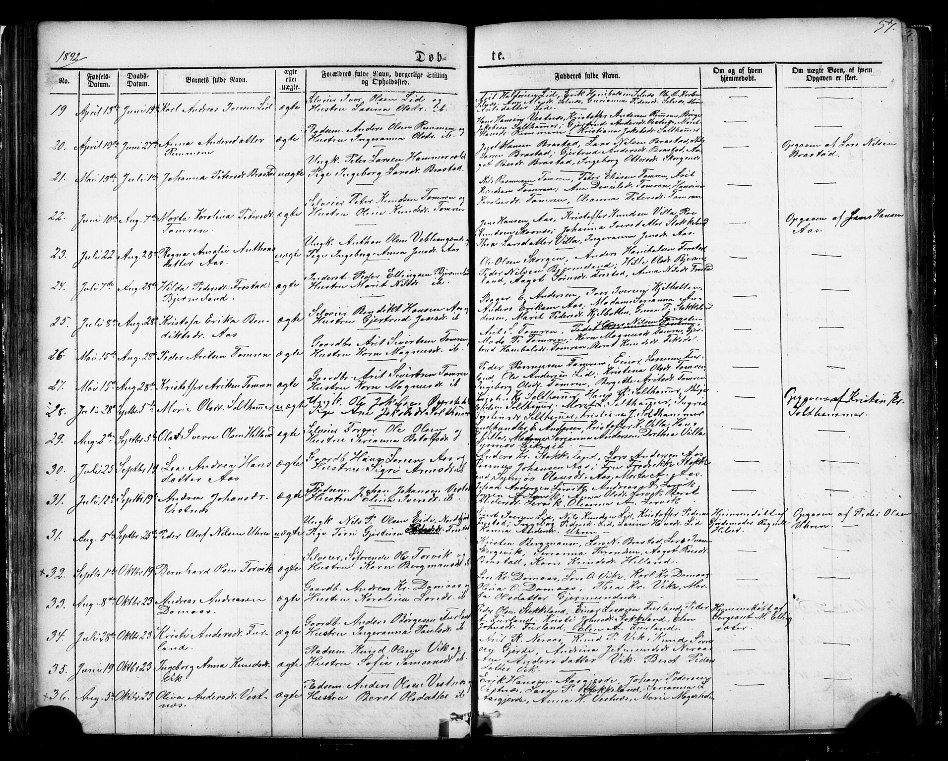 Ministerialprotokoller, klokkerbøker og fødselsregistre - Møre og Romsdal, AV/SAT-A-1454/539/L0536: Parish register (copy) no. 539C02, 1867-1913, p. 57