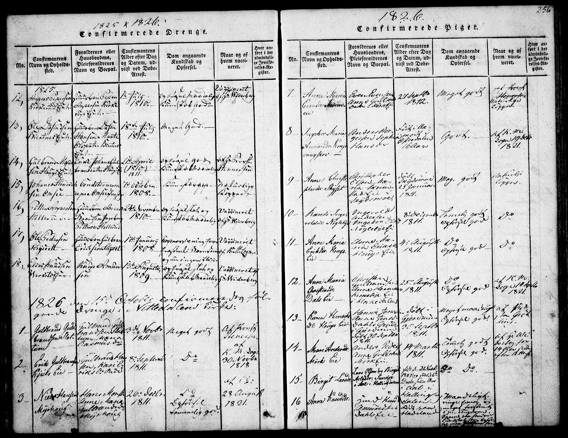 Nittedal prestekontor Kirkebøker, AV/SAO-A-10365a/F/Fa/L0003: Parish register (official) no. I 3, 1814-1836, p. 256