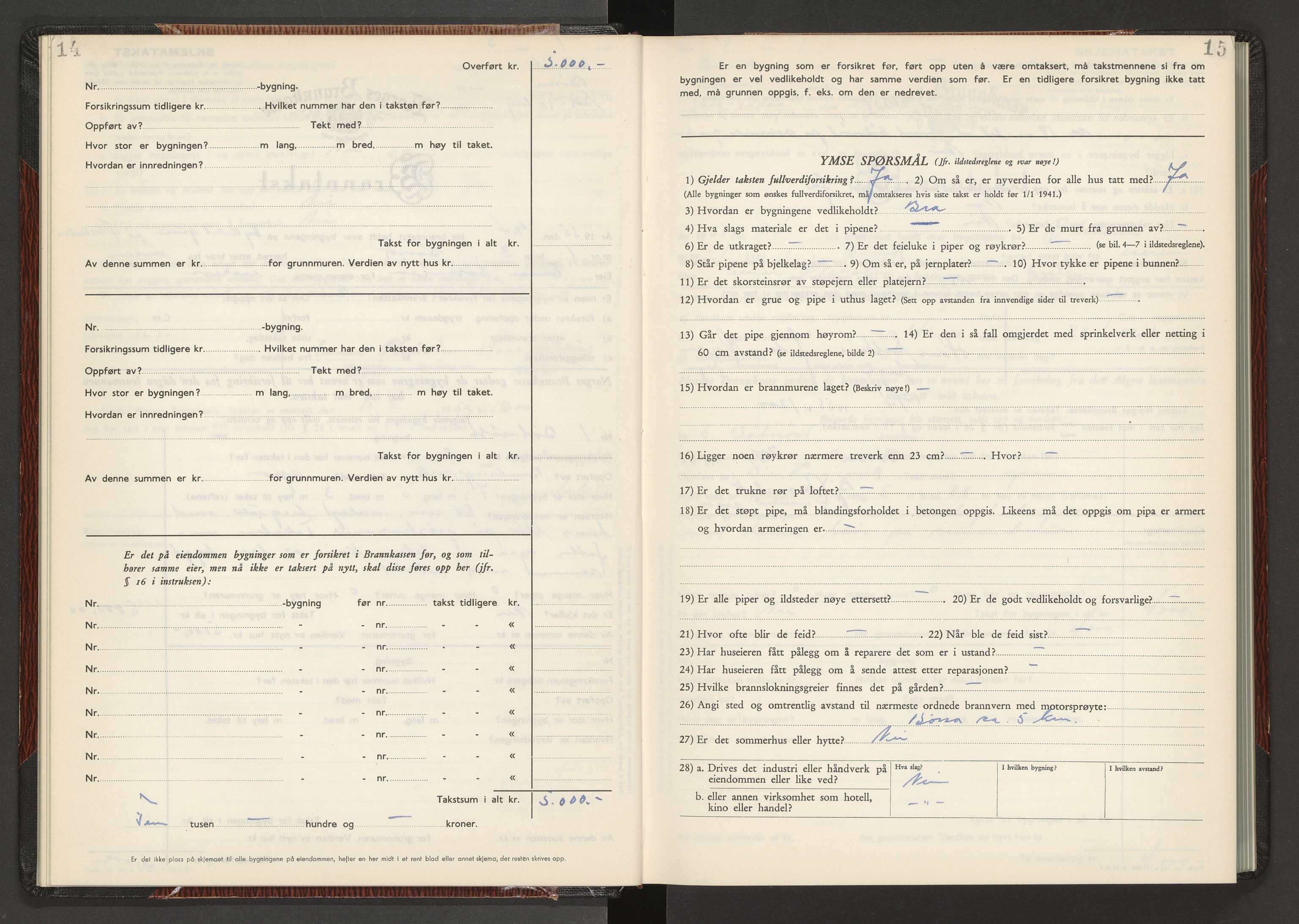 Norges Brannkasse Buvik, AV/SAT-A-5536/Fb/L0002: Branntakstprotokoll, 1952-1955