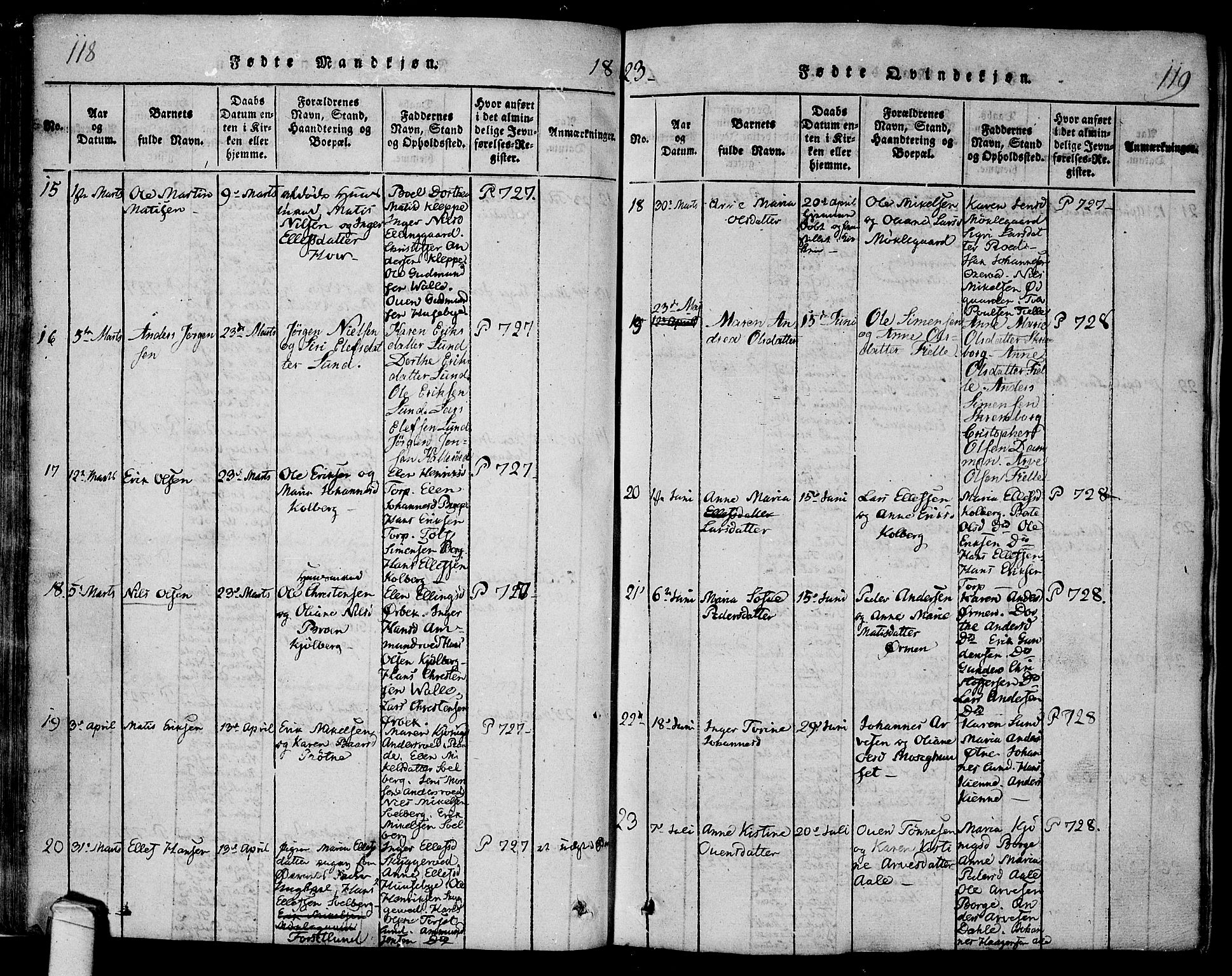 Onsøy prestekontor Kirkebøker, AV/SAO-A-10914/F/Fa/L0002: Parish register (official) no. I 2, 1814-1840, p. 118-119