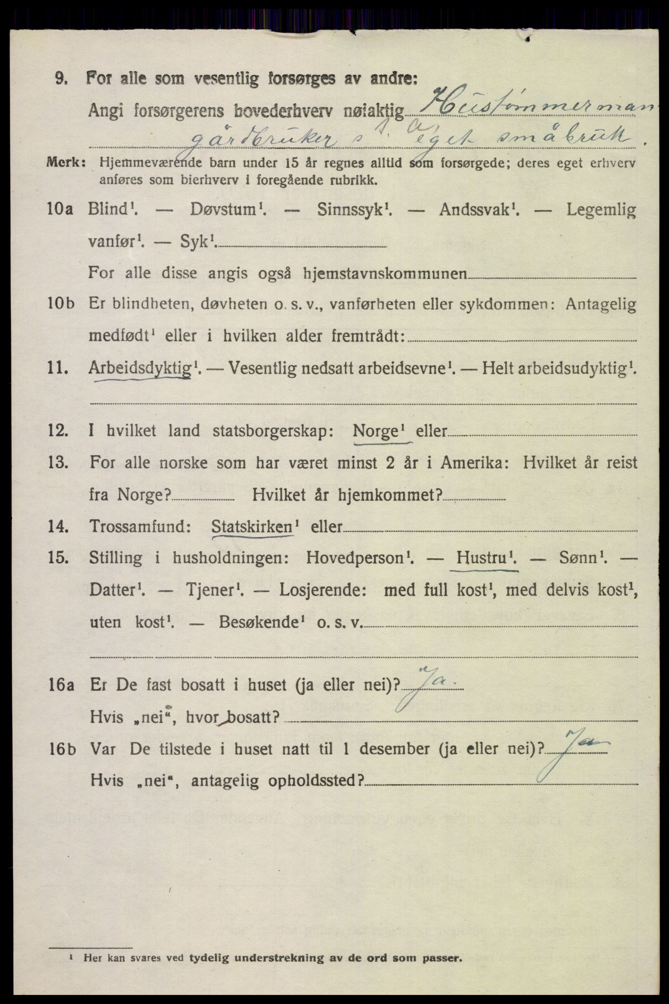 SAK, 1920 census for Sør-Audnedal, 1920, p. 3272