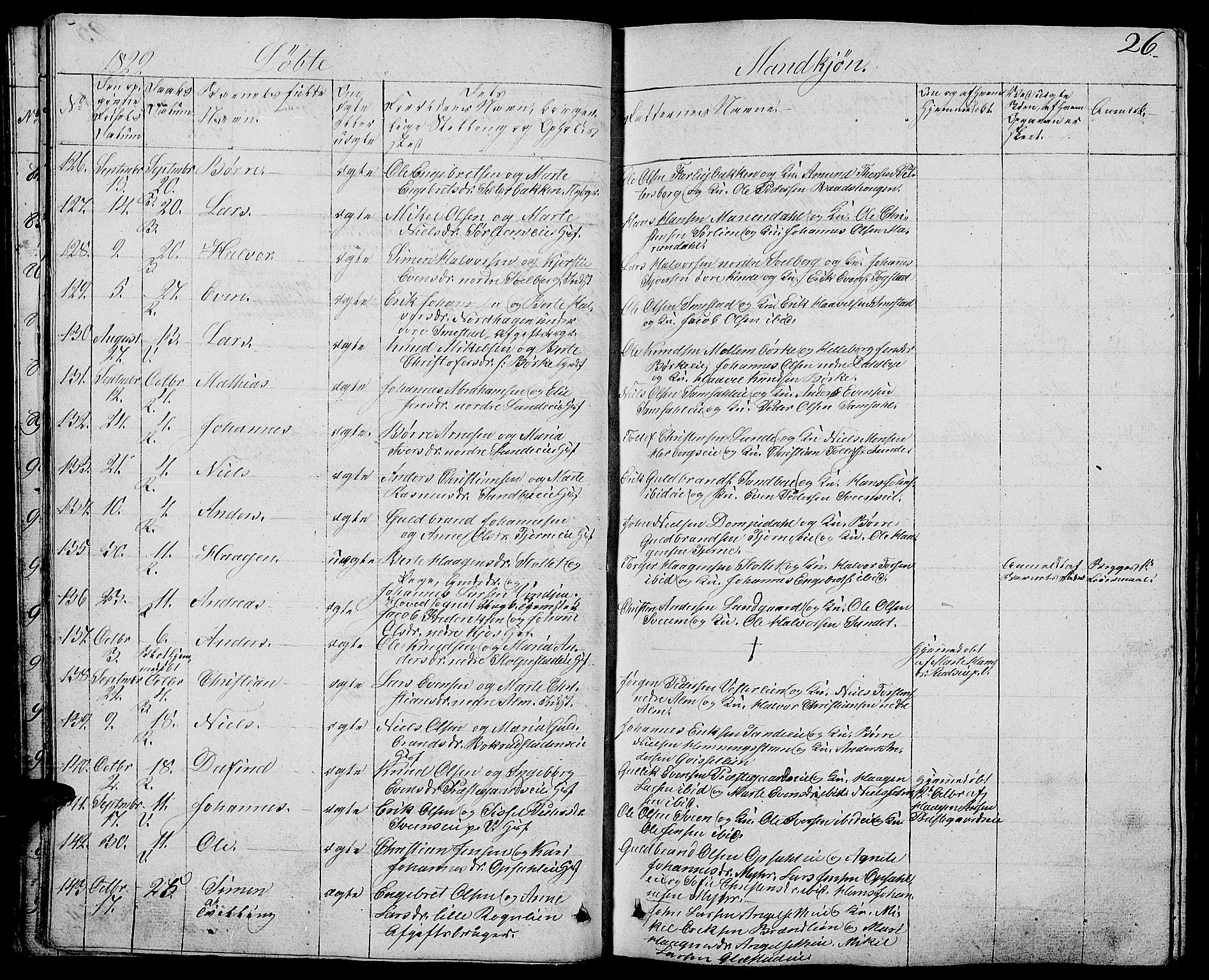 Ringsaker prestekontor, AV/SAH-PREST-014/L/La/L0004: Parish register (copy) no. 4, 1827-1838, p. 26