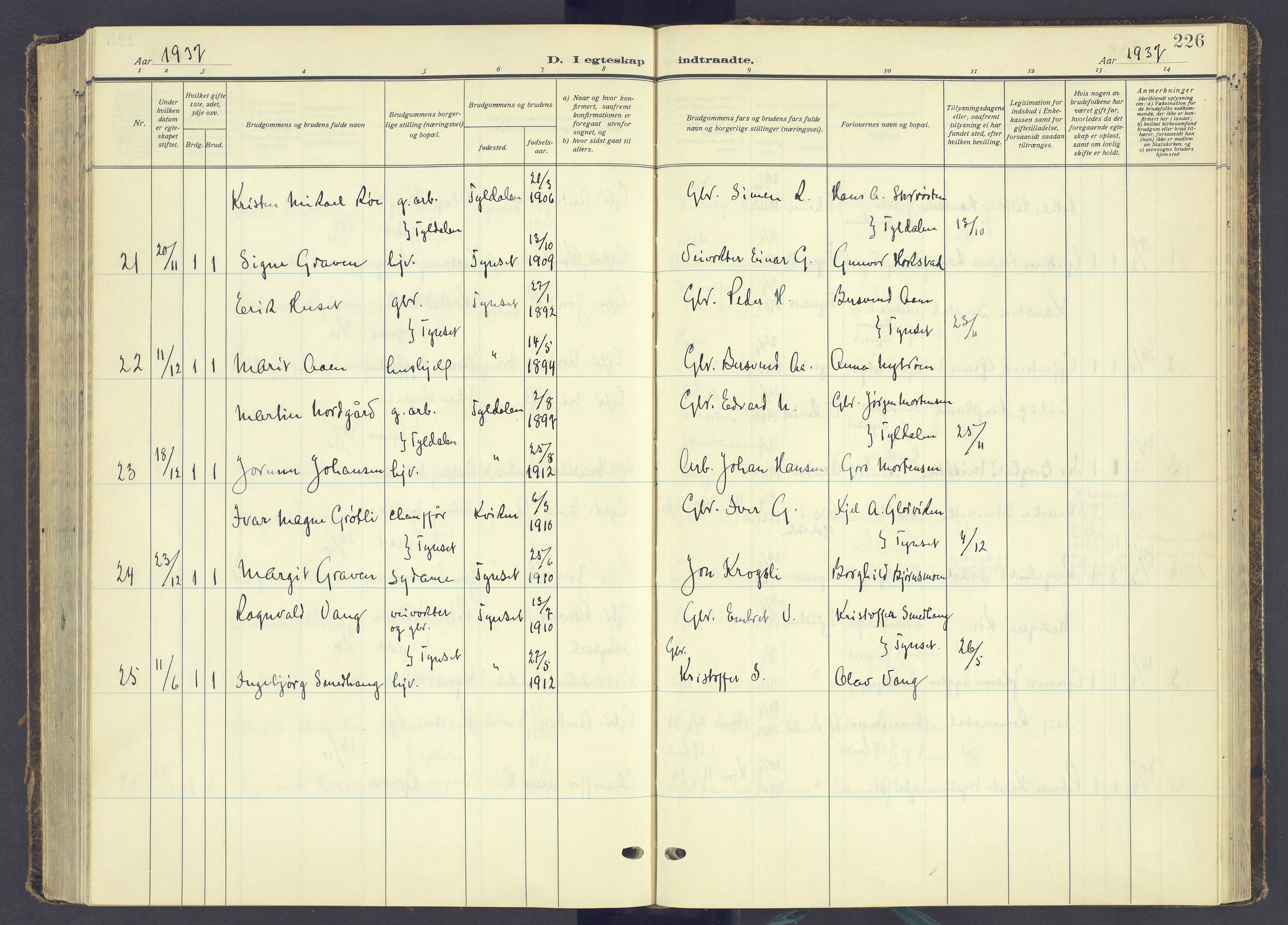 Tynset prestekontor, AV/SAH-PREST-058/H/Ha/Haa/L0027: Parish register (official) no. 27, 1930-1944, p. 226