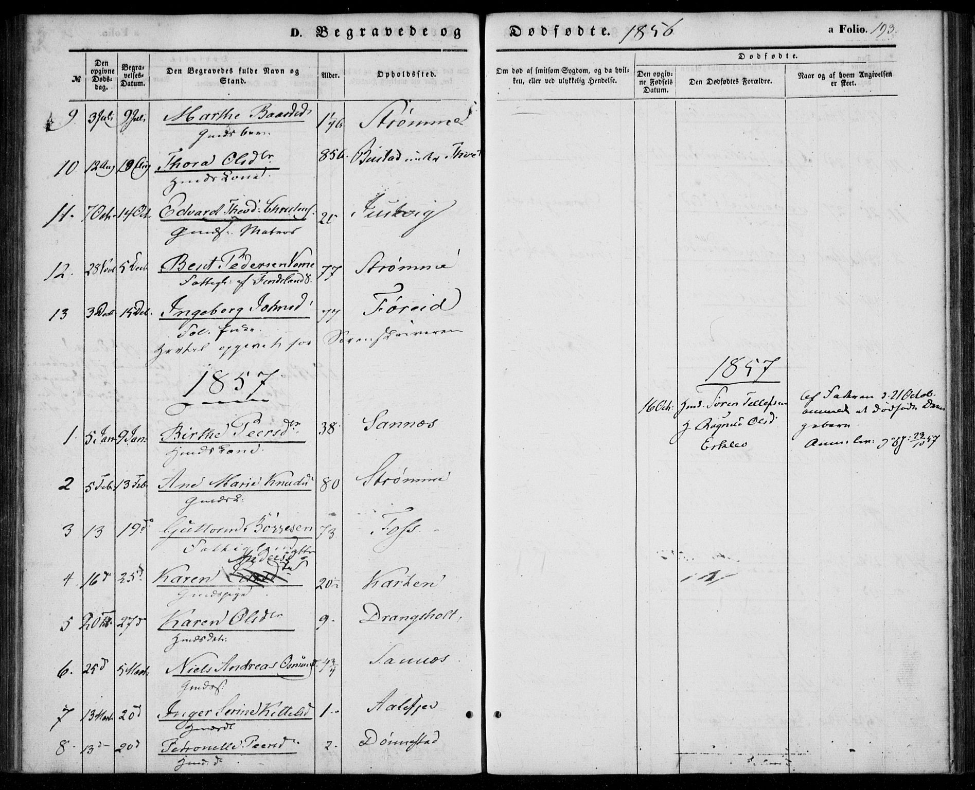 Tveit sokneprestkontor, AV/SAK-1111-0043/F/Fa/L0005: Parish register (official) no. A 5, 1853-1871, p. 193