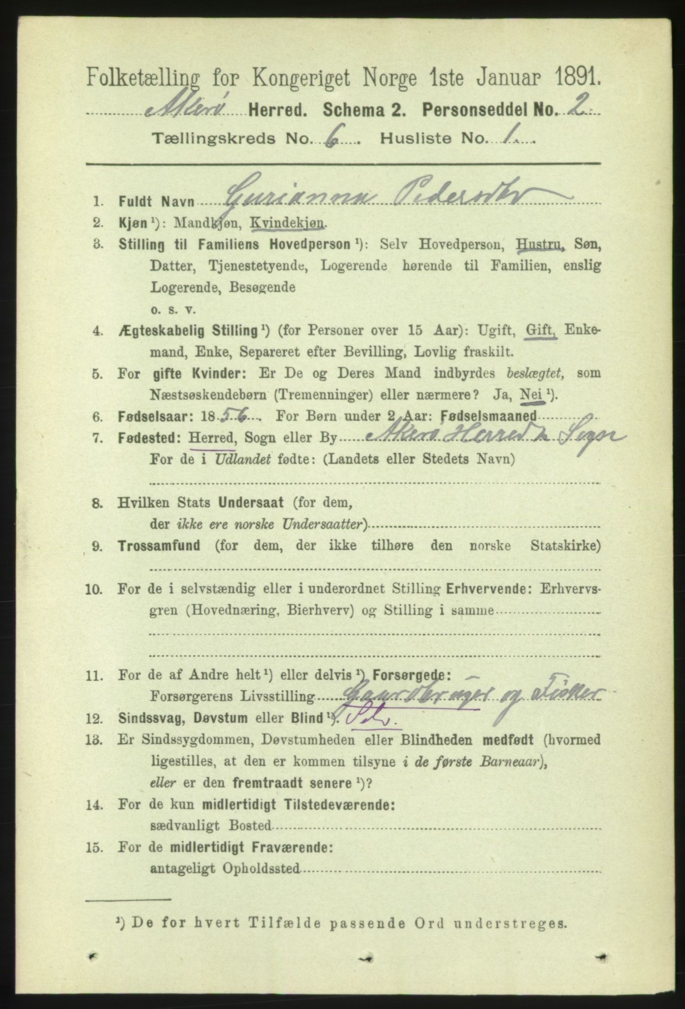 RA, 1891 census for 1545 Aukra, 1891, p. 2547