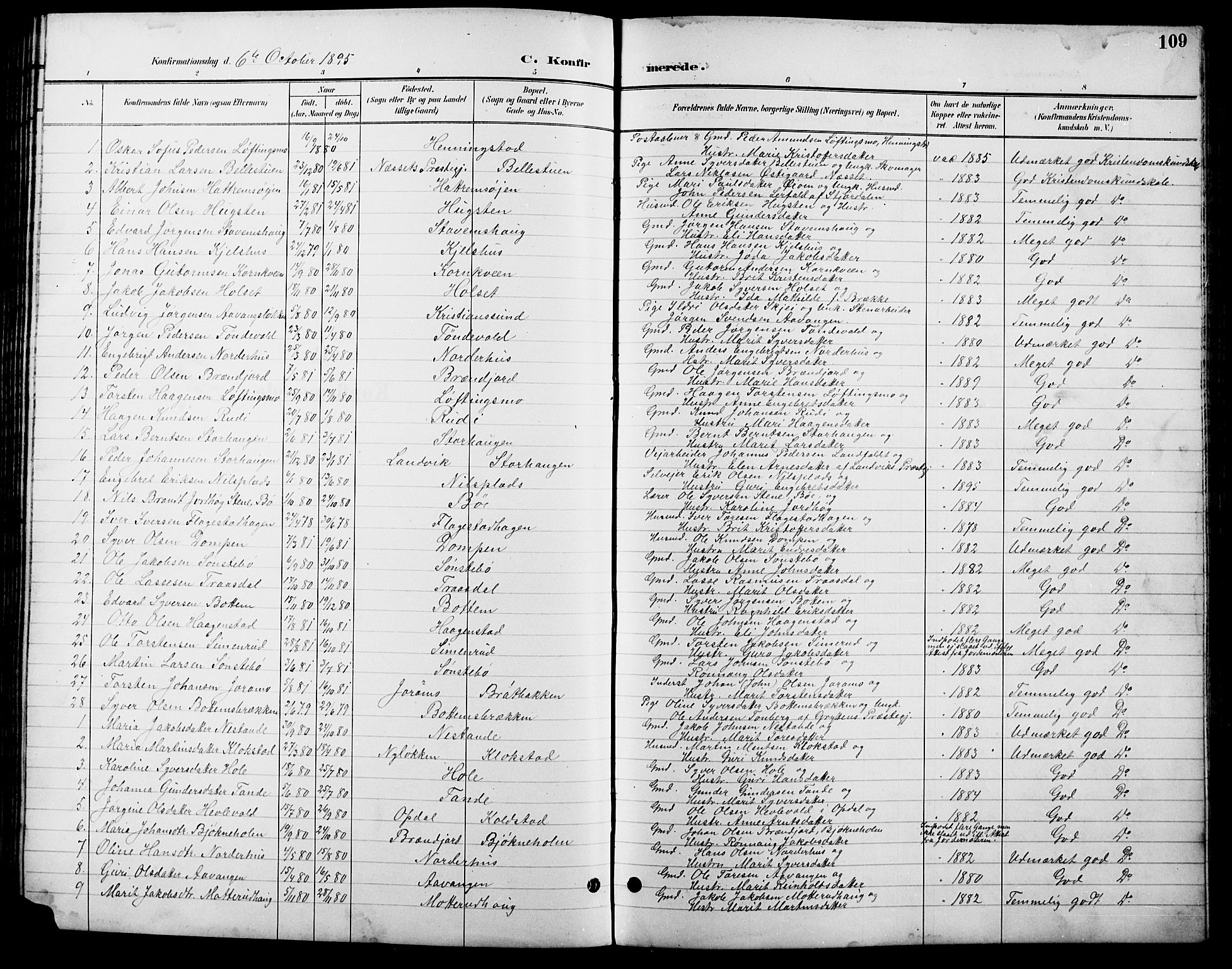 Lesja prestekontor, SAH/PREST-068/H/Ha/Hab/L0007: Parish register (copy) no. 7, 1895-1919, p. 109