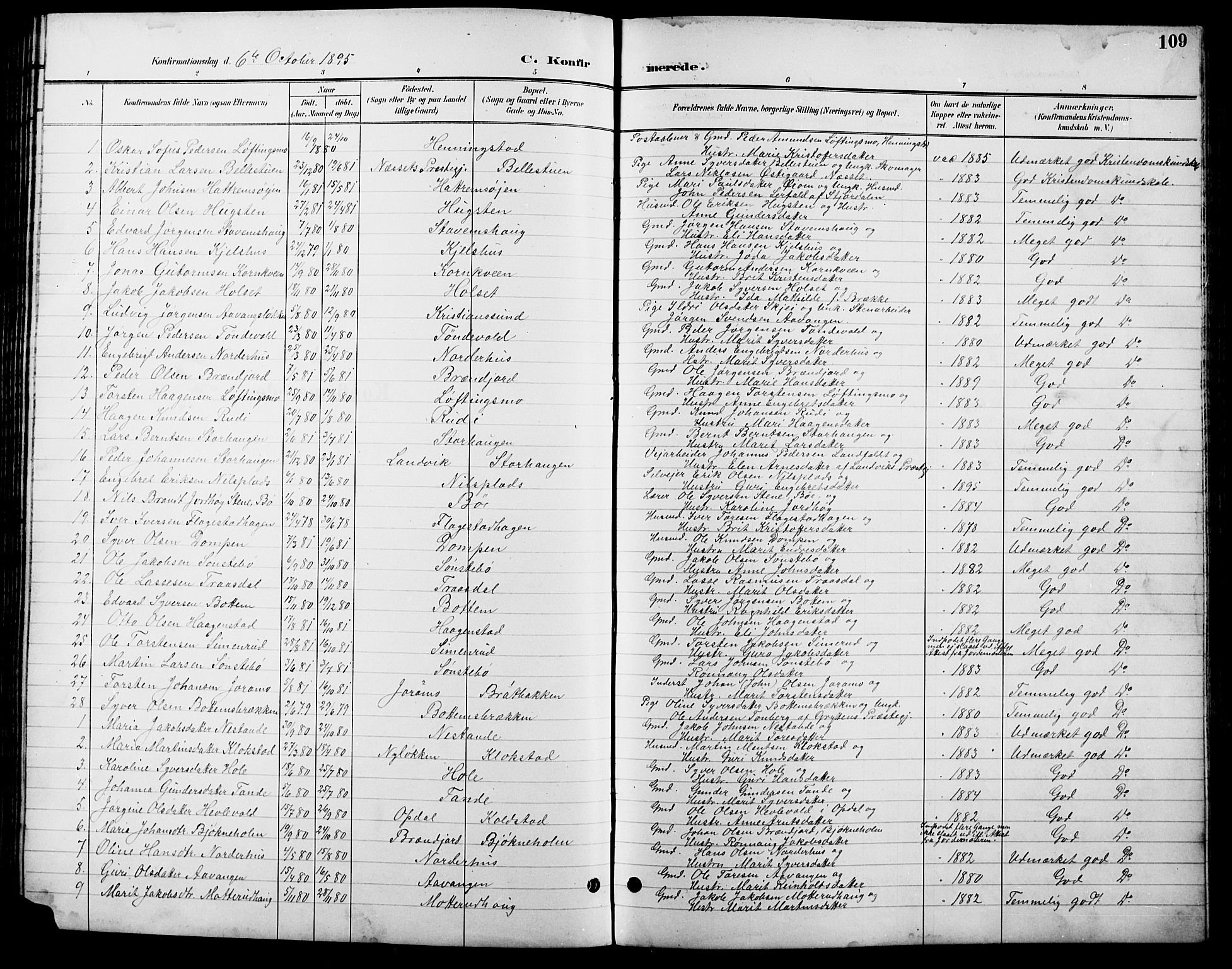 Lesja prestekontor, AV/SAH-PREST-068/H/Ha/Hab/L0007: Parish register (copy) no. 7, 1895-1919, p. 109