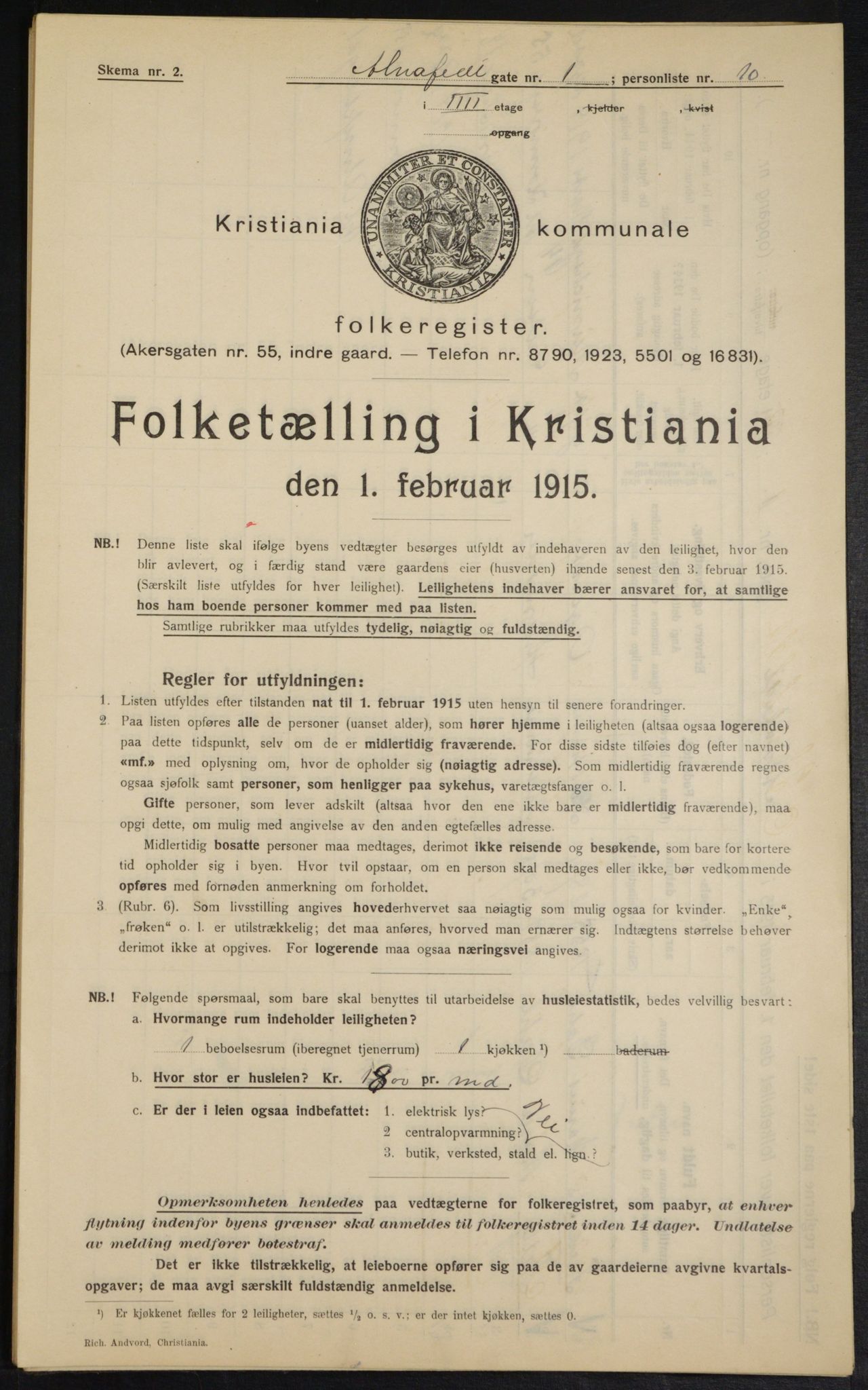 OBA, Municipal Census 1915 for Kristiania, 1915, p. 972