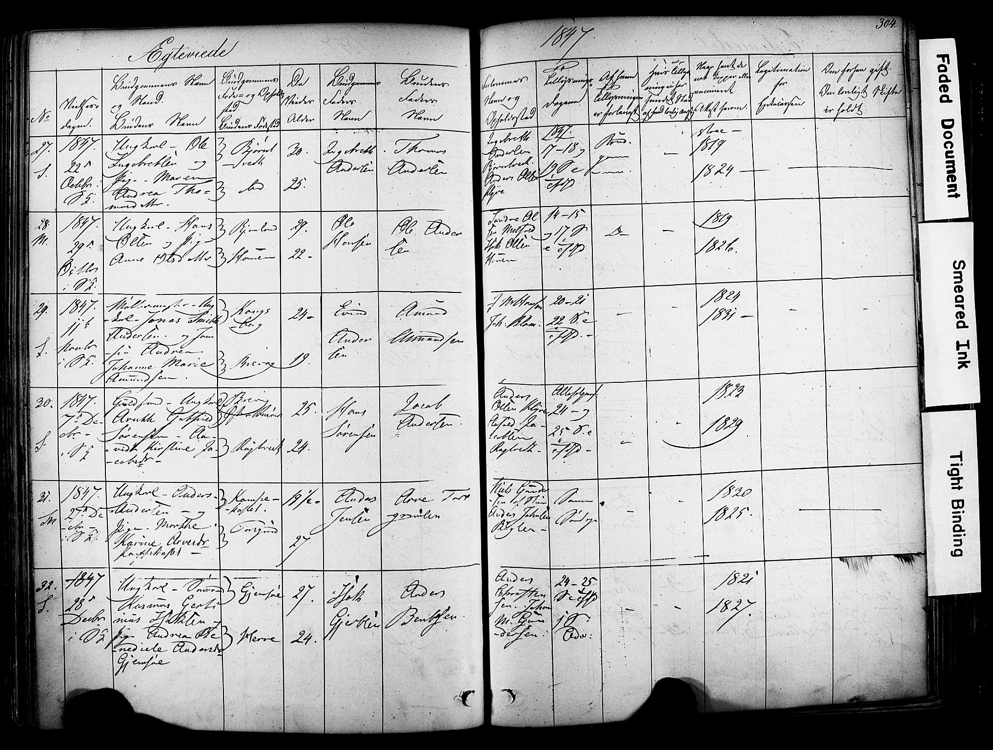 Solum kirkebøker, AV/SAKO-A-306/F/Fa/L0006: Parish register (official) no. I 6, 1844-1855, p. 304