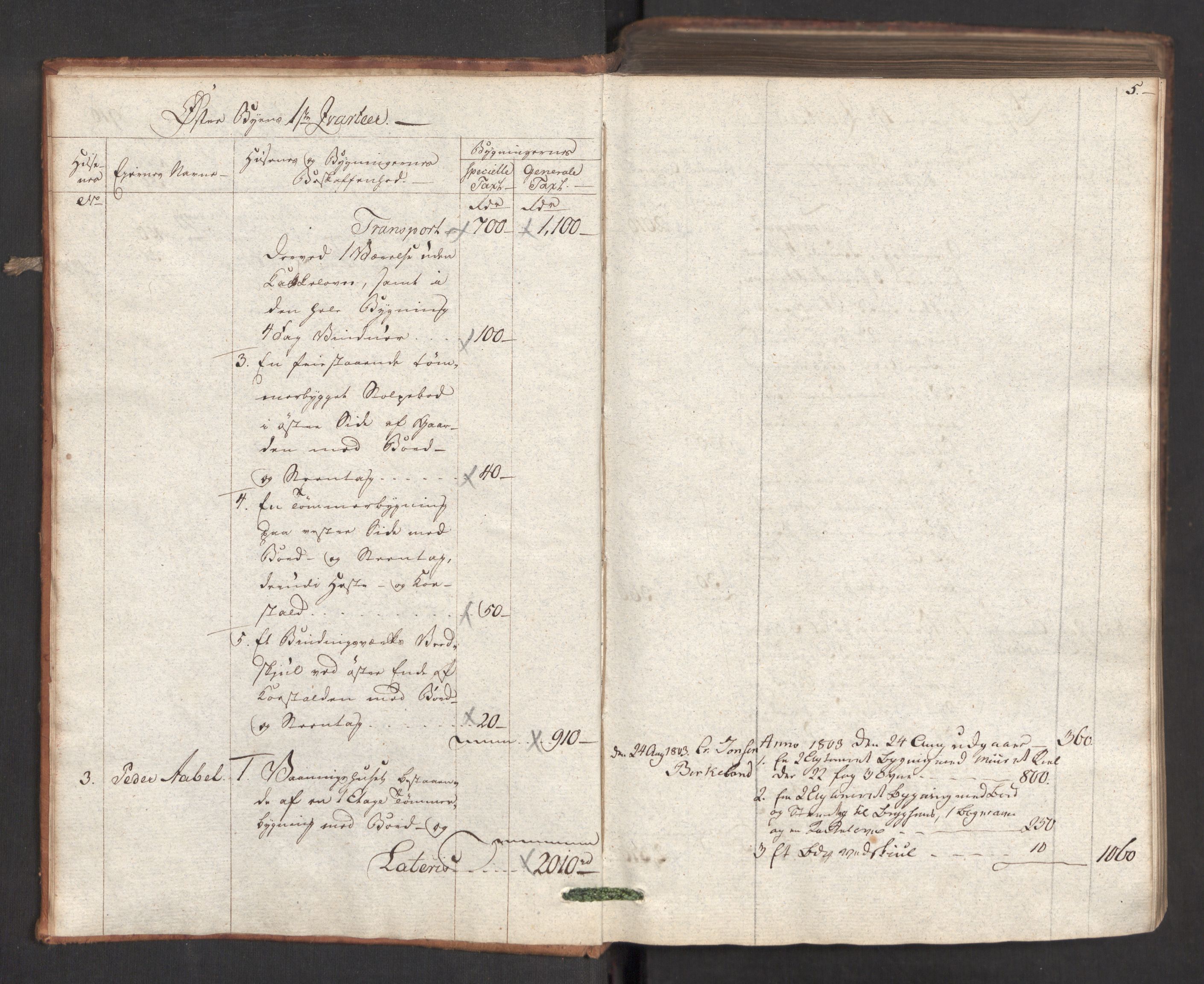 Kommersekollegiet, Brannforsikringskontoret 1767-1814, AV/RA-EA-5458/F/Fa/L0019/0001: Kristiansand / Branntakstprotokoll, 1797, p. 5