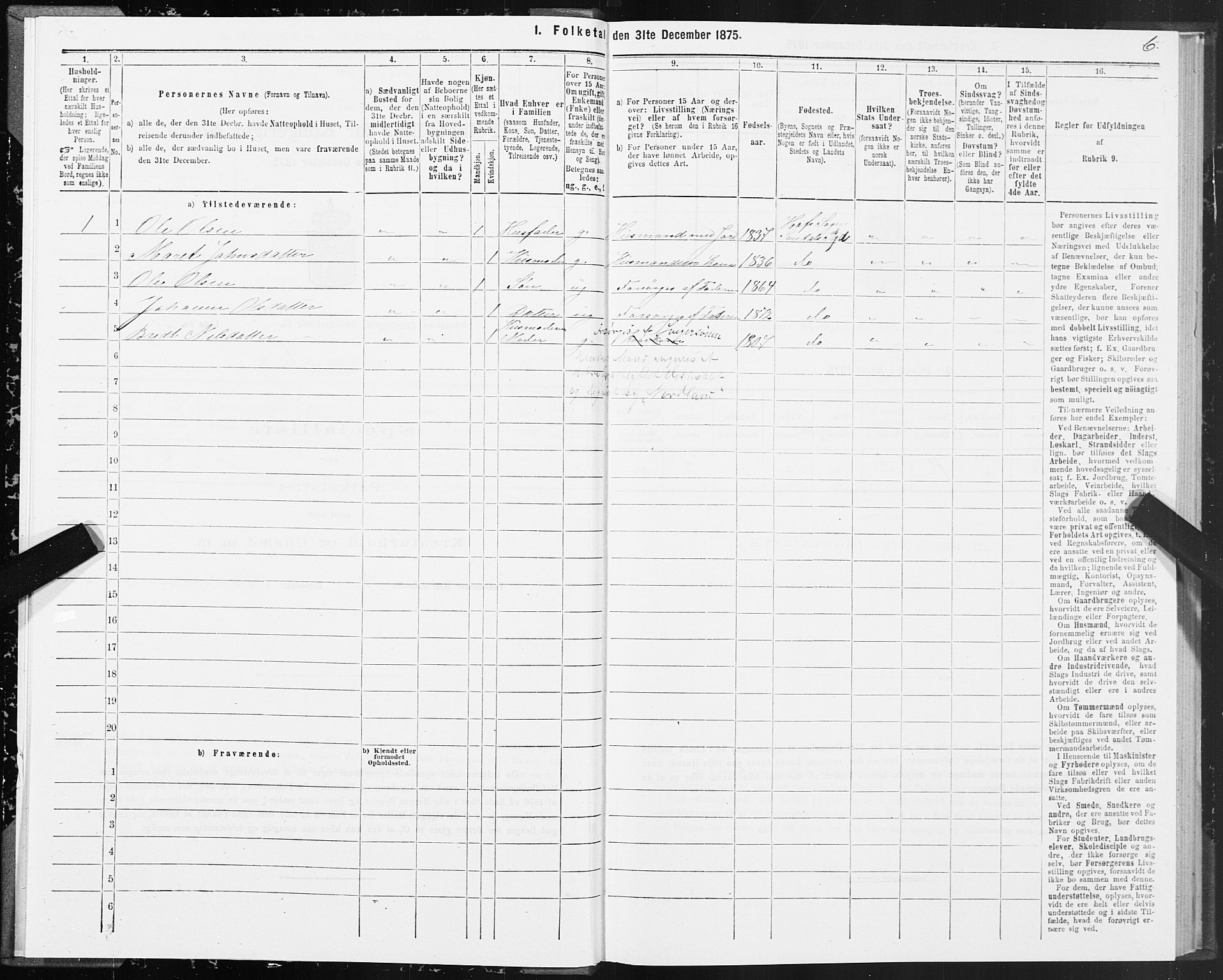 SAT, 1875 census for 1563P Sunndal, 1875, p. 3006