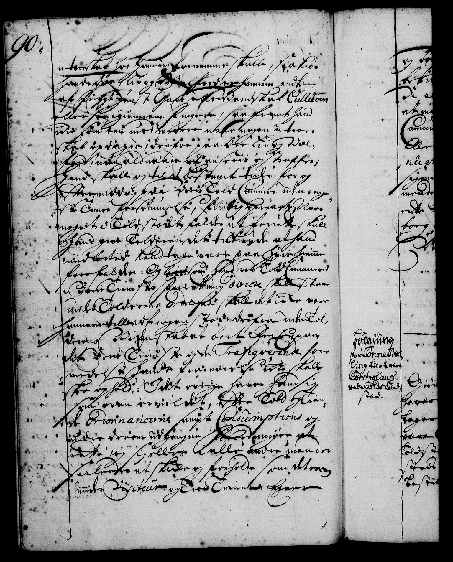 Rentekammeret, Kammerkanselliet, RA/EA-3111/G/Gg/Gge/L0001: Norsk bestallingsprotokoll med register (merket RK 53.25), 1720-1730, p. 90