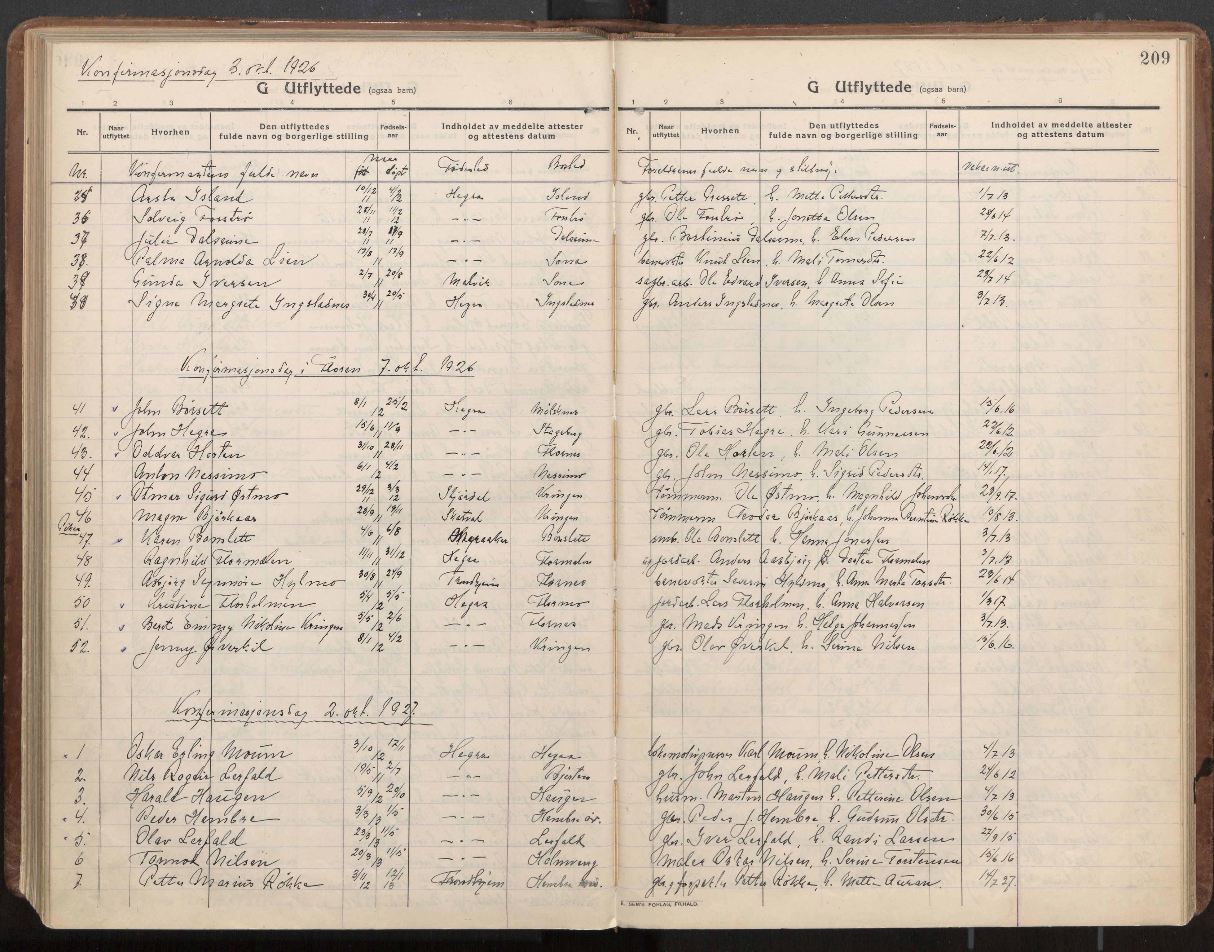 Ministerialprotokoller, klokkerbøker og fødselsregistre - Nord-Trøndelag, AV/SAT-A-1458/703/L0037: Parish register (official) no. 703A10, 1915-1932, p. 209