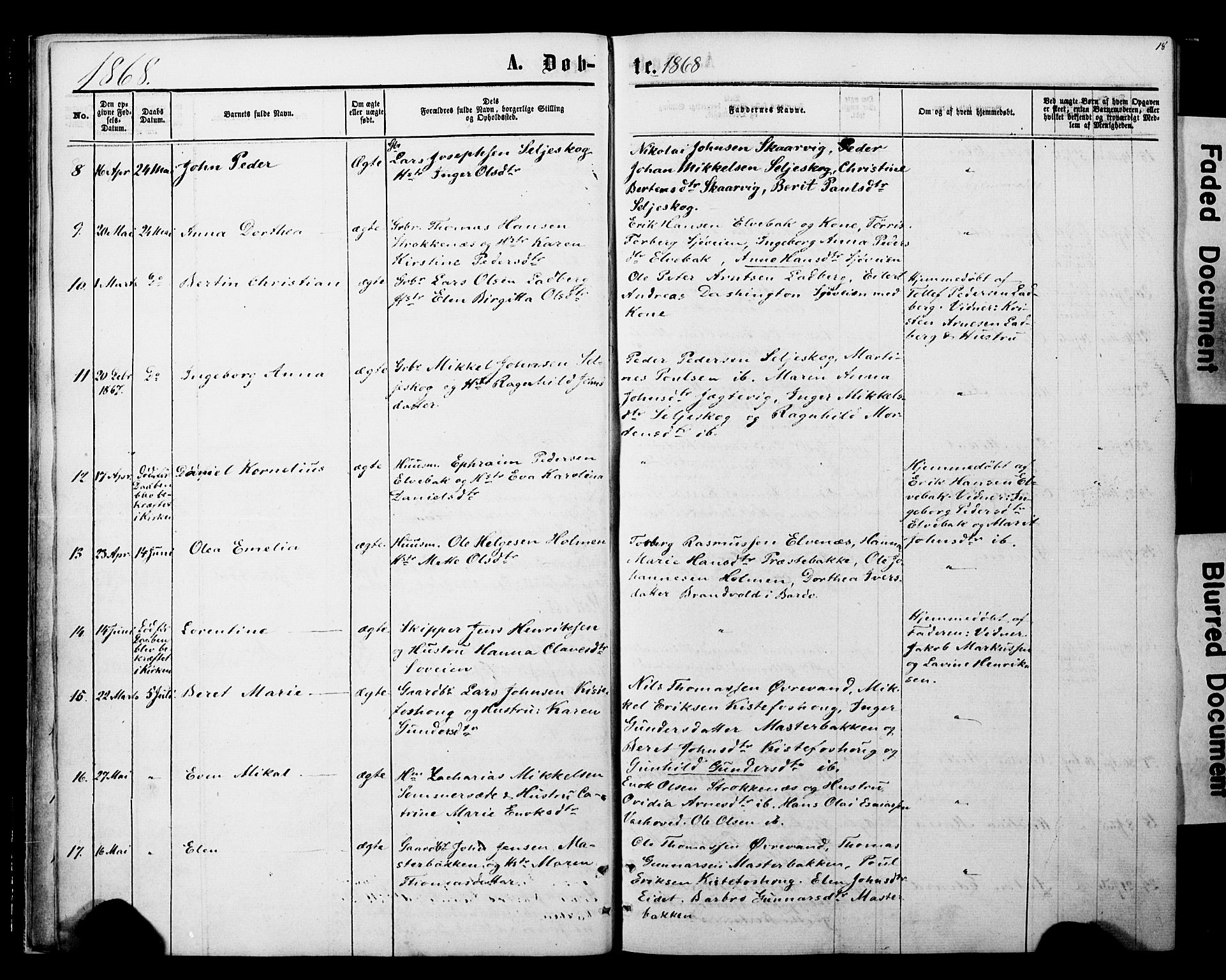 Ibestad sokneprestembete, SATØ/S-0077/H/Ha/Haa/L0013kirke: Parish register (official) no. 13, 1865-1879, p. 18