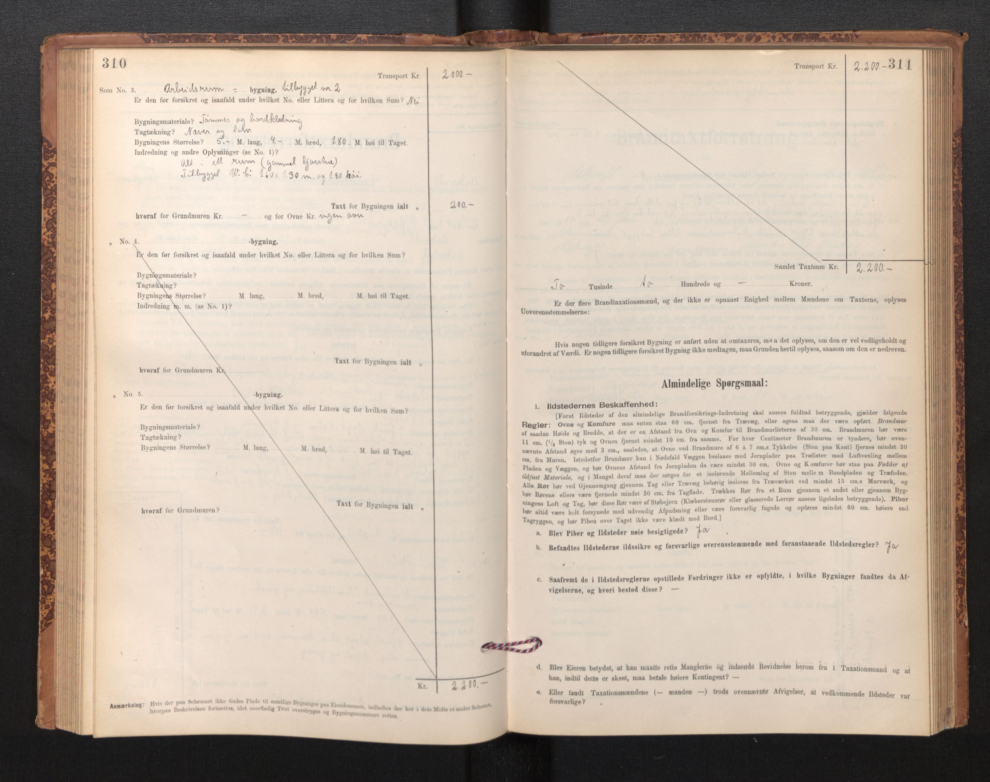 Lensmannen i Askvoll, AV/SAB-A-26301/0012/L0004: Branntakstprotokoll, skjematakst og liste over branntakstmenn, 1895-1932, p. 310-311