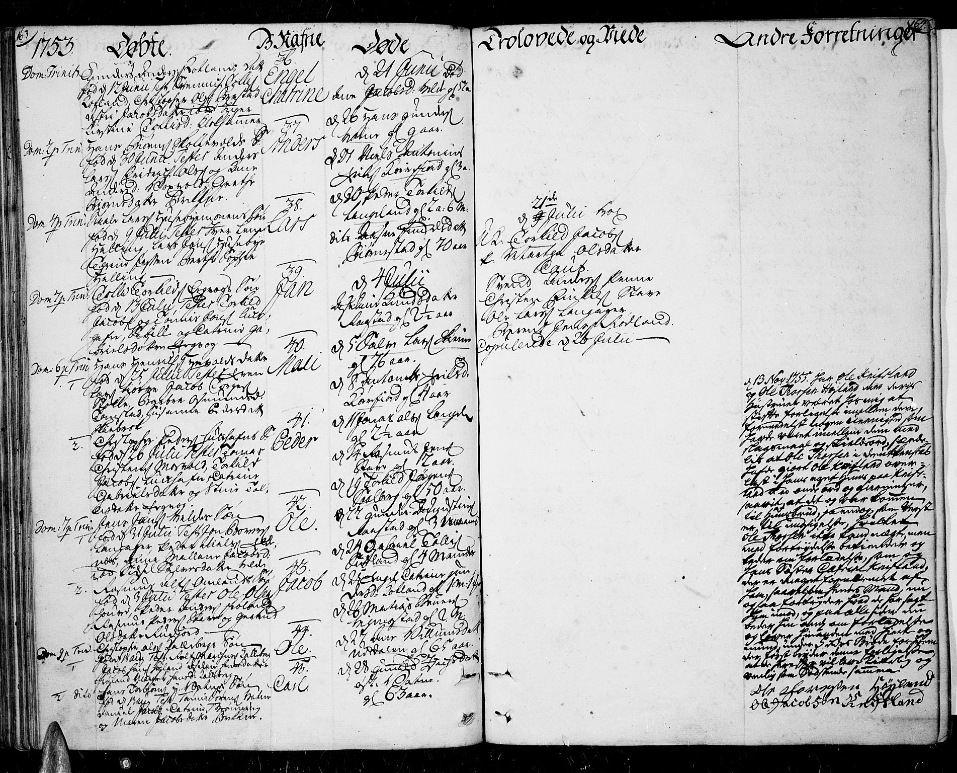 Lista sokneprestkontor, AV/SAK-1111-0027/F/Fa/L0003: Parish register (official) no. A 3 /1, 1743-1767, p. 163-164