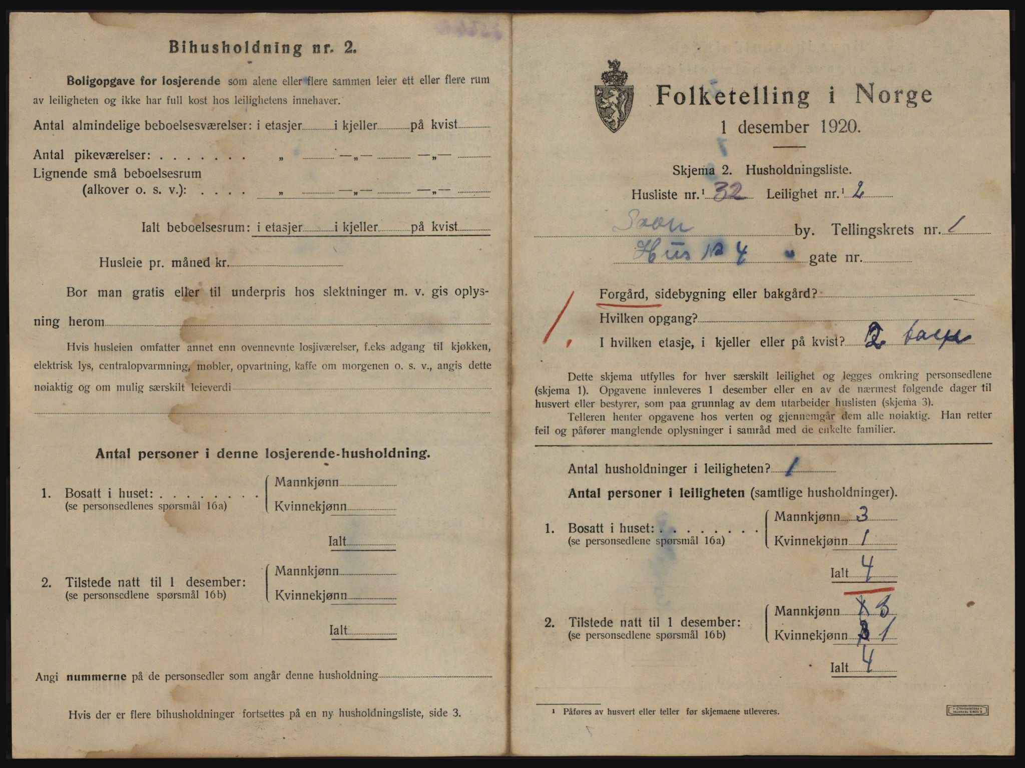 SAO, 1920 census for Son, 1920, p. 304