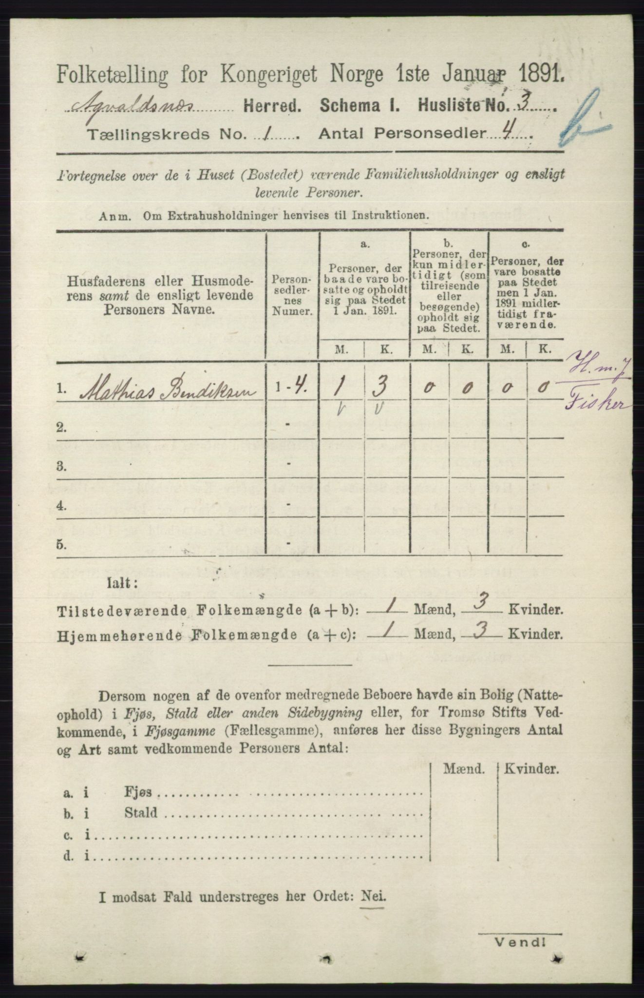 RA, 1891 census for 1147 Avaldsnes, 1891, p. 1131