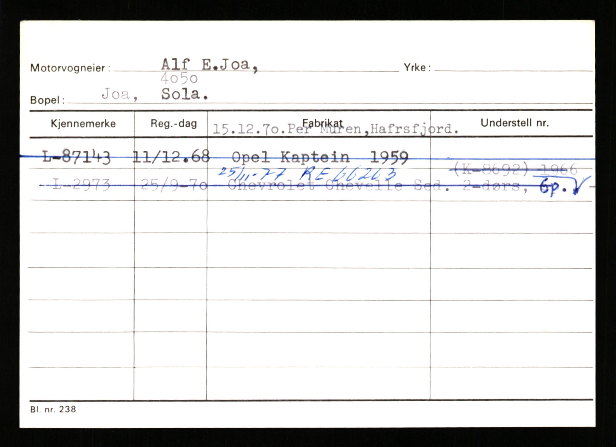 Stavanger trafikkstasjon, SAST/A-101942/0/H/L0018: Isbrekken - Jonas, 1930-1971, p. 1737