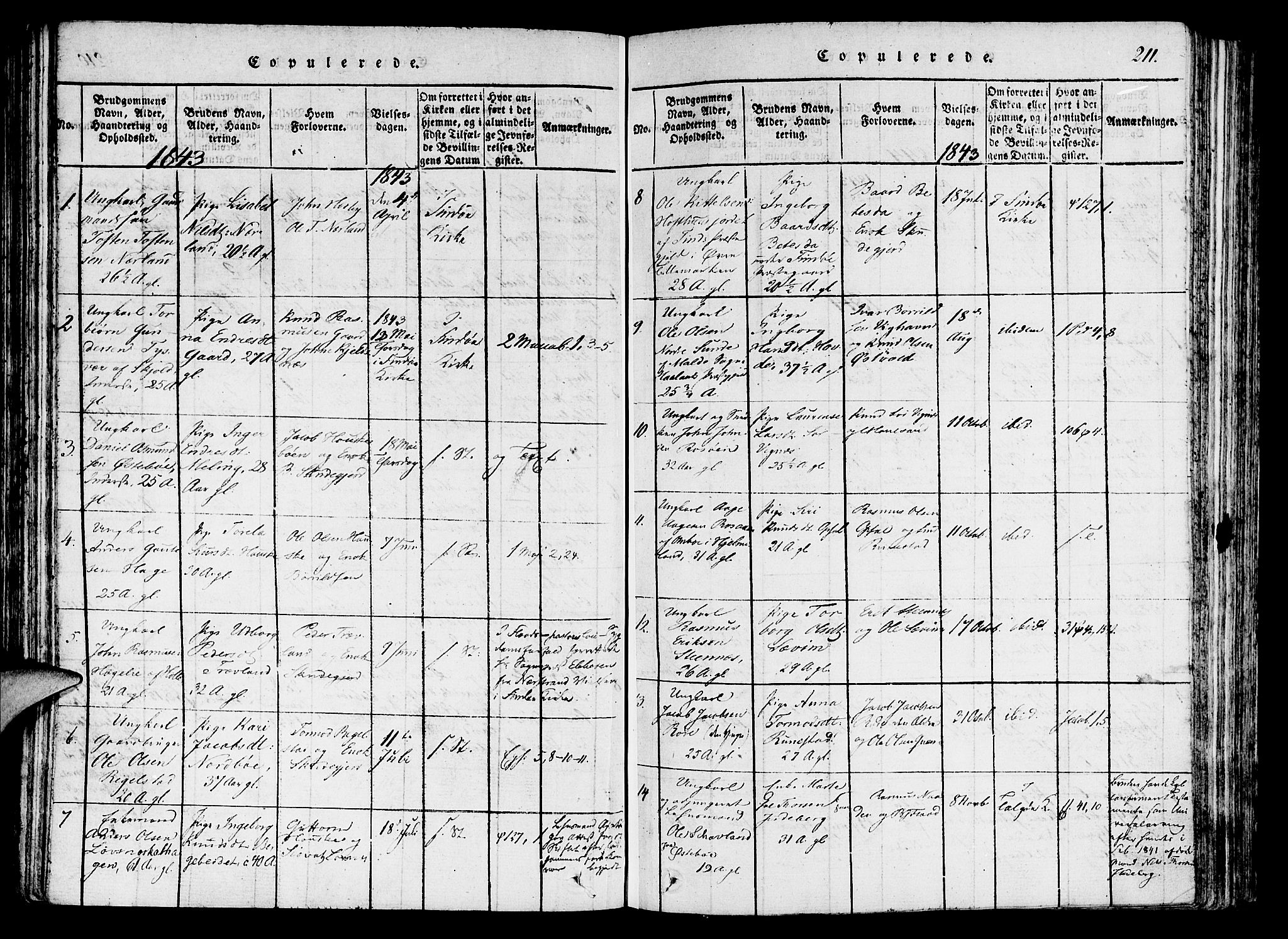 Finnøy sokneprestkontor, SAST/A-101825/H/Ha/Haa/L0006: Parish register (official) no. A 6, 1816-1846, p. 211