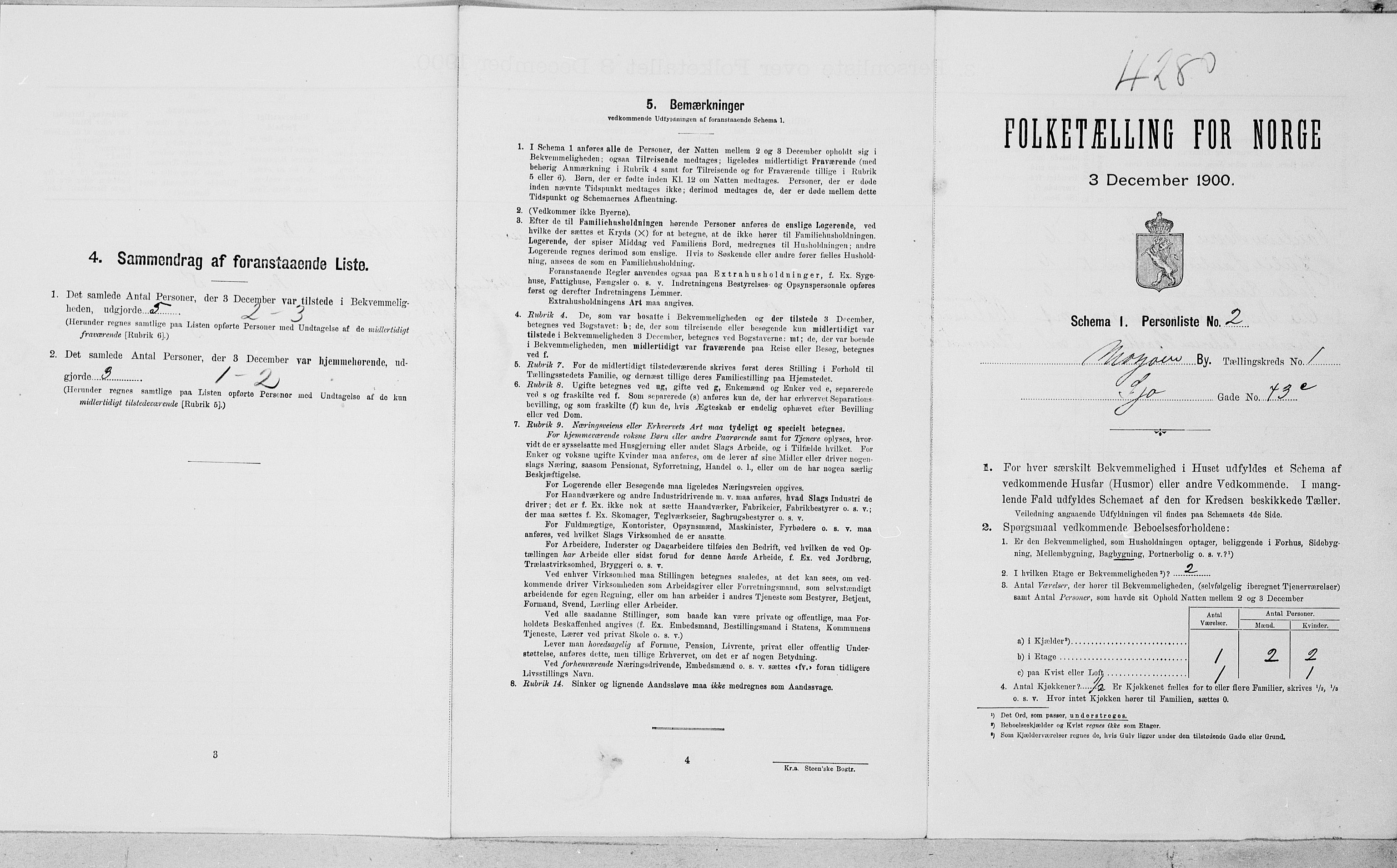 SAT, 1900 census for Mosjøen, 1900, p. 154