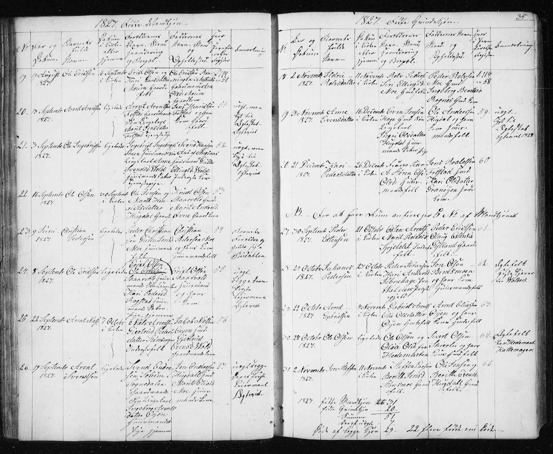 Ministerialprotokoller, klokkerbøker og fødselsregistre - Sør-Trøndelag, SAT/A-1456/687/L1017: Parish register (copy) no. 687C01, 1816-1837, p. 35