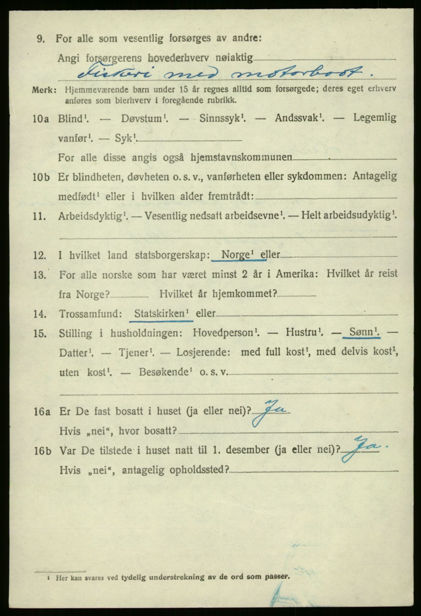 SAB, 1920 census for Kinn, 1920, p. 2064