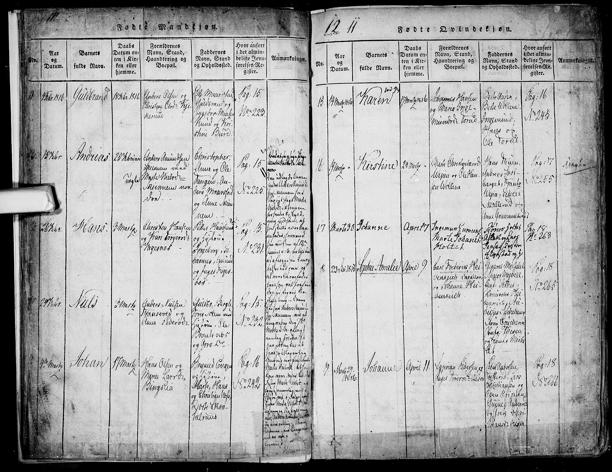 Trøgstad prestekontor Kirkebøker, SAO/A-10925/F/Fa/L0006: Parish register (official) no. I 6, 1815-1844, p. 10b-11a