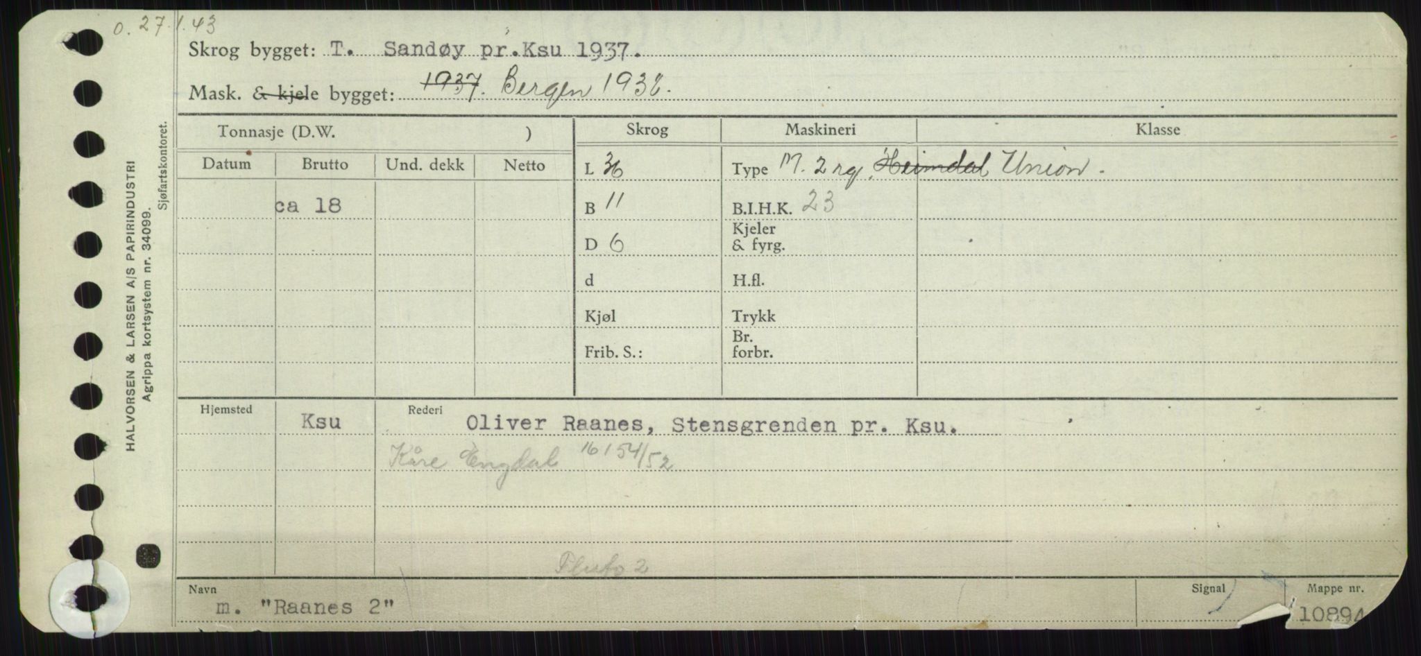 Sjøfartsdirektoratet med forløpere, Skipsmålingen, RA/S-1627/H/Ha/L0004/0002: Fartøy, Mas-R / Fartøy, Odin-R, p. 1019