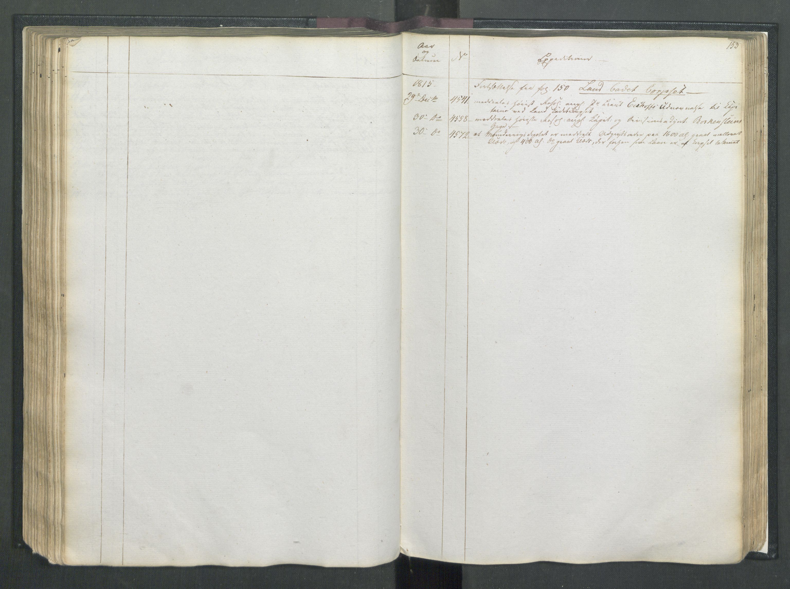 Armédepartementet, RA/RAFA-3493/C/Ca/L0007: 6. Departements Register, 1815, p. 153