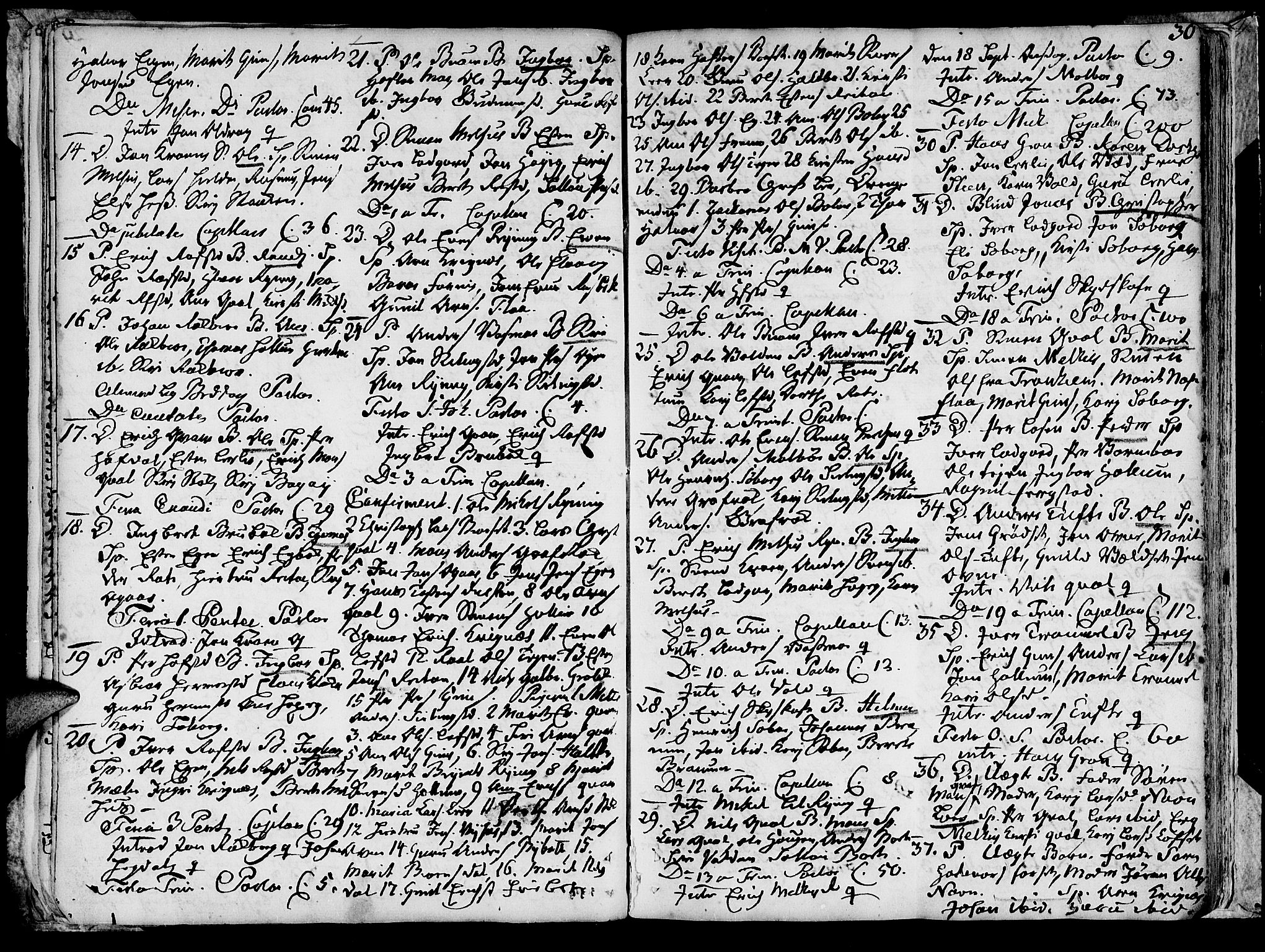 Ministerialprotokoller, klokkerbøker og fødselsregistre - Sør-Trøndelag, SAT/A-1456/691/L1057: Parish register (official) no. 691A01 /1, 1740-1767, p. 30
