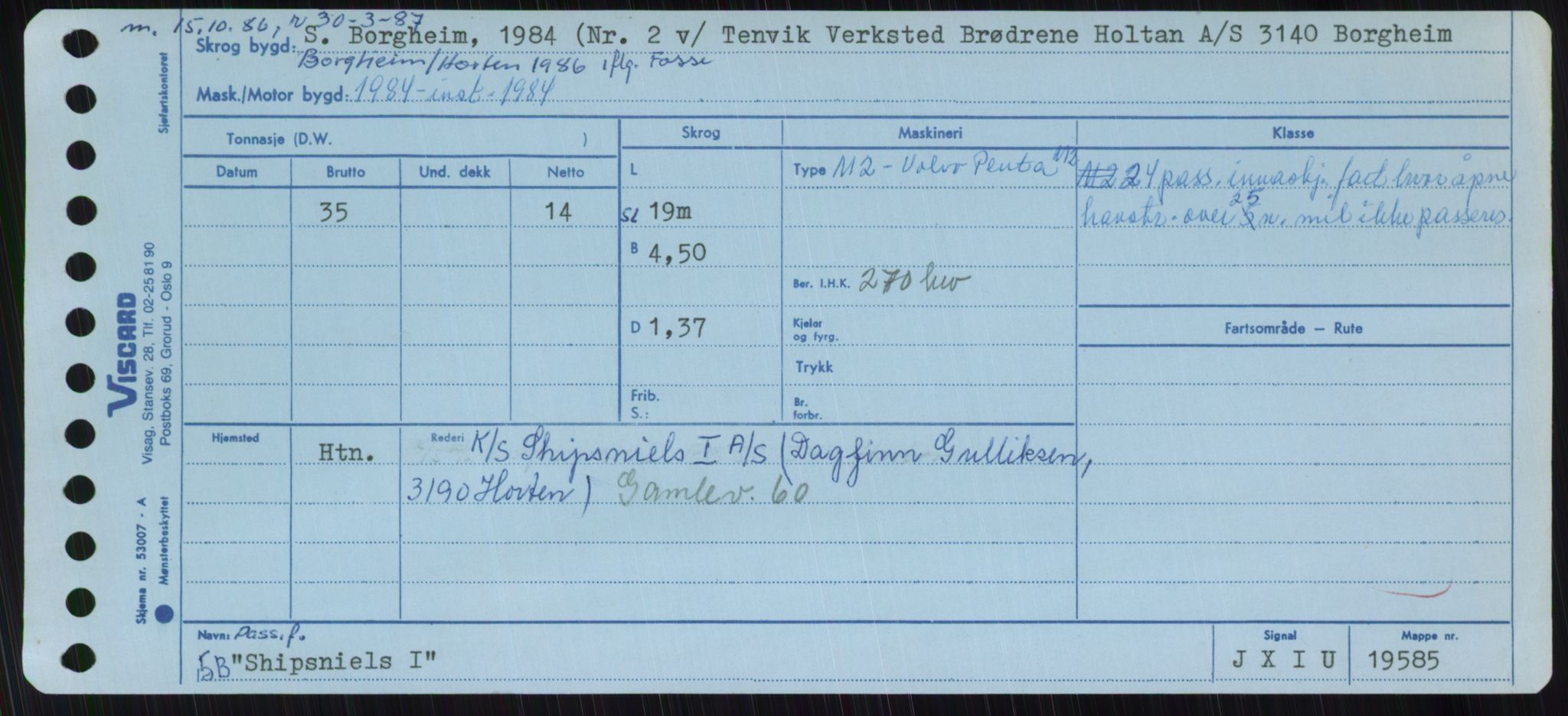 Sjøfartsdirektoratet med forløpere, Skipsmålingen, AV/RA-S-1627/H/Ha/L0005/0001: Fartøy, S-Sven / Fartøy, S-Skji, p. 357