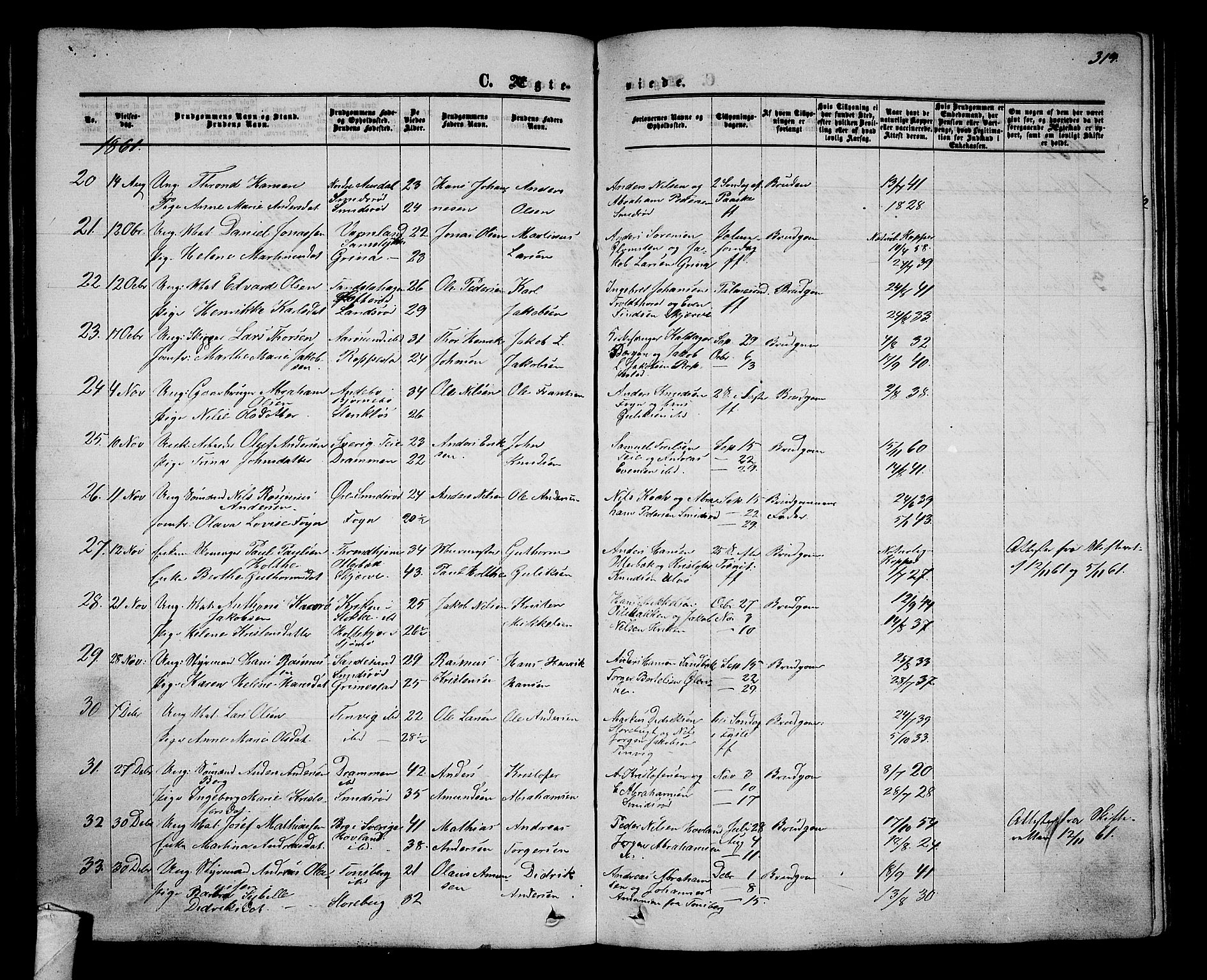 Nøtterøy kirkebøker, SAKO/A-354/G/Ga/L0002: Parish register (copy) no. I 2, 1860-1877, p. 319