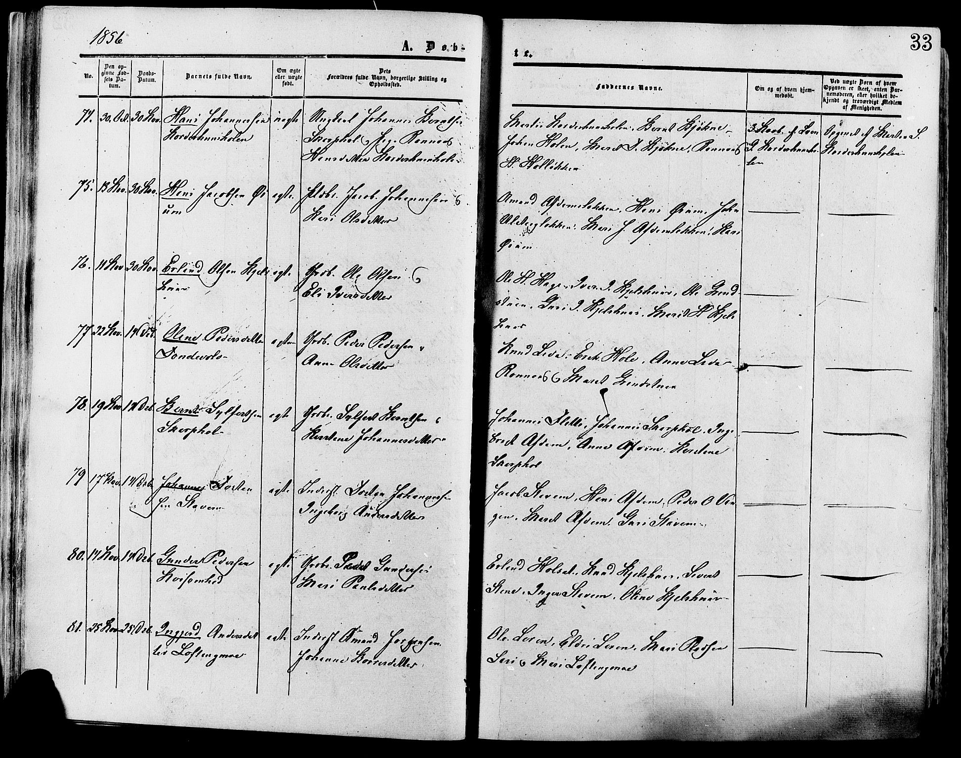 Lesja prestekontor, SAH/PREST-068/H/Ha/Haa/L0008: Parish register (official) no. 8, 1854-1880, p. 33